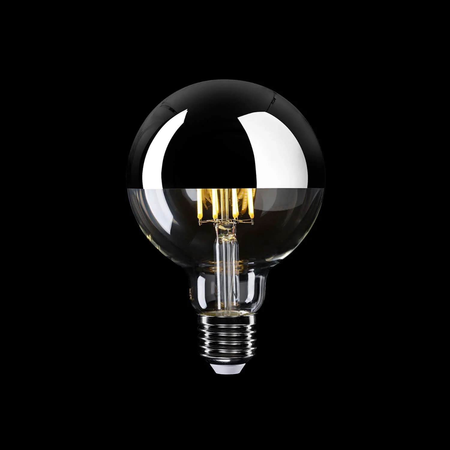 LED-Lampe Halbkugel Silber Globo G95 7W 650Lm E27 2700K dimmbar - A04 - Image 2