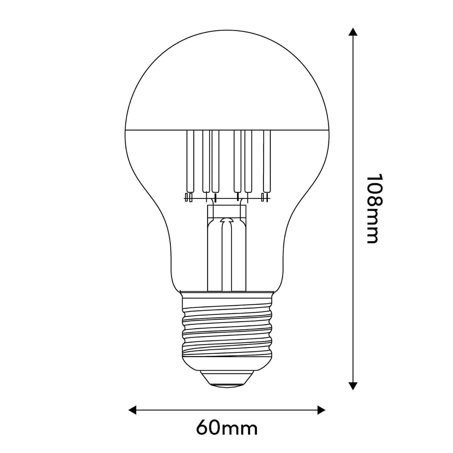 LED-Glühbirne Halb-Kugel Gold Tropfen A60 7W 650Lm E27 2700K dimmbar - A12 - Image 3