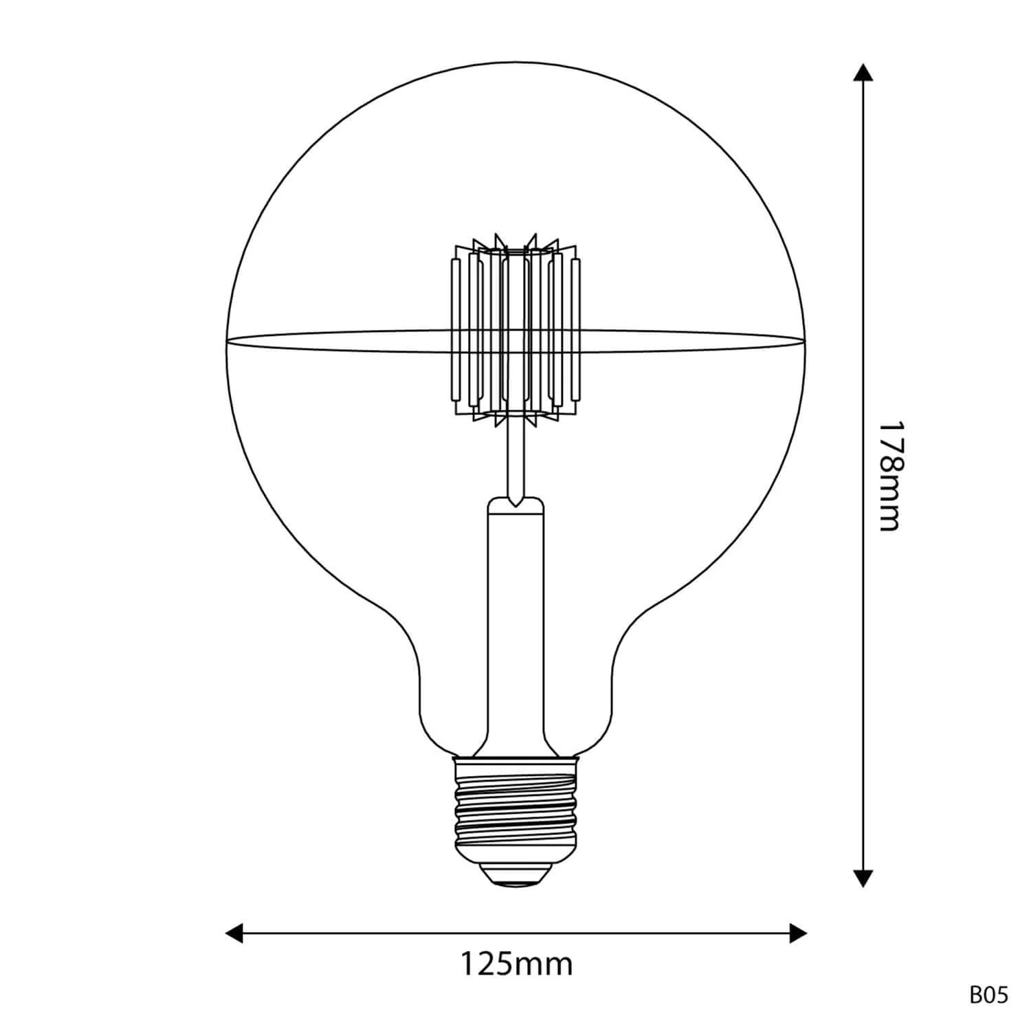 LED-Glühbirne Halbkugel Silber Linea 5V kurzer Filament Globo G125 1,3 W 110 Lm E27 2500 K dimmbar – B05 - Image 3