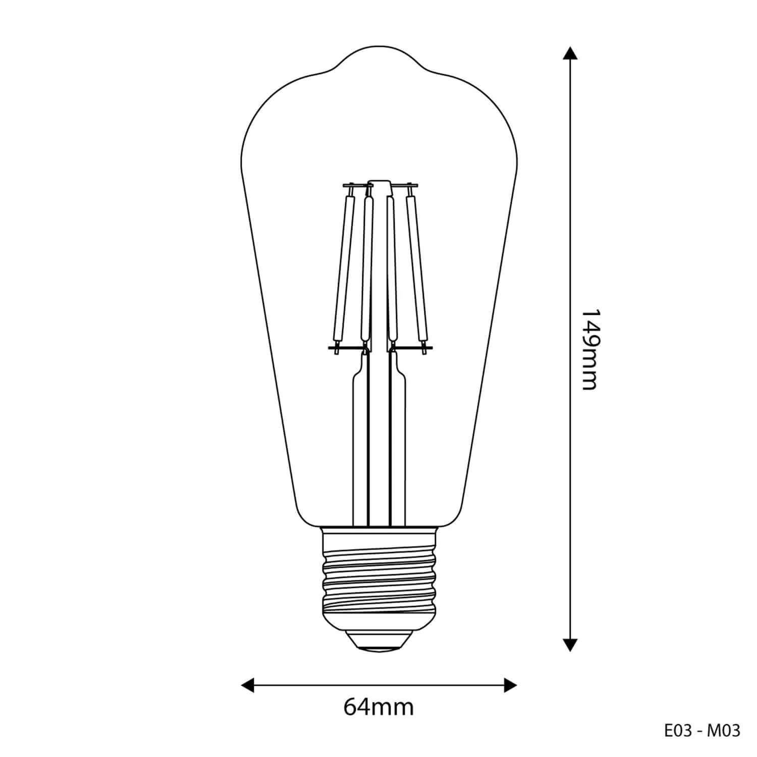 LED-Leuchtmittel Milky Edison ST64 4W 470Lm E27 2700K – M03 - Image 3