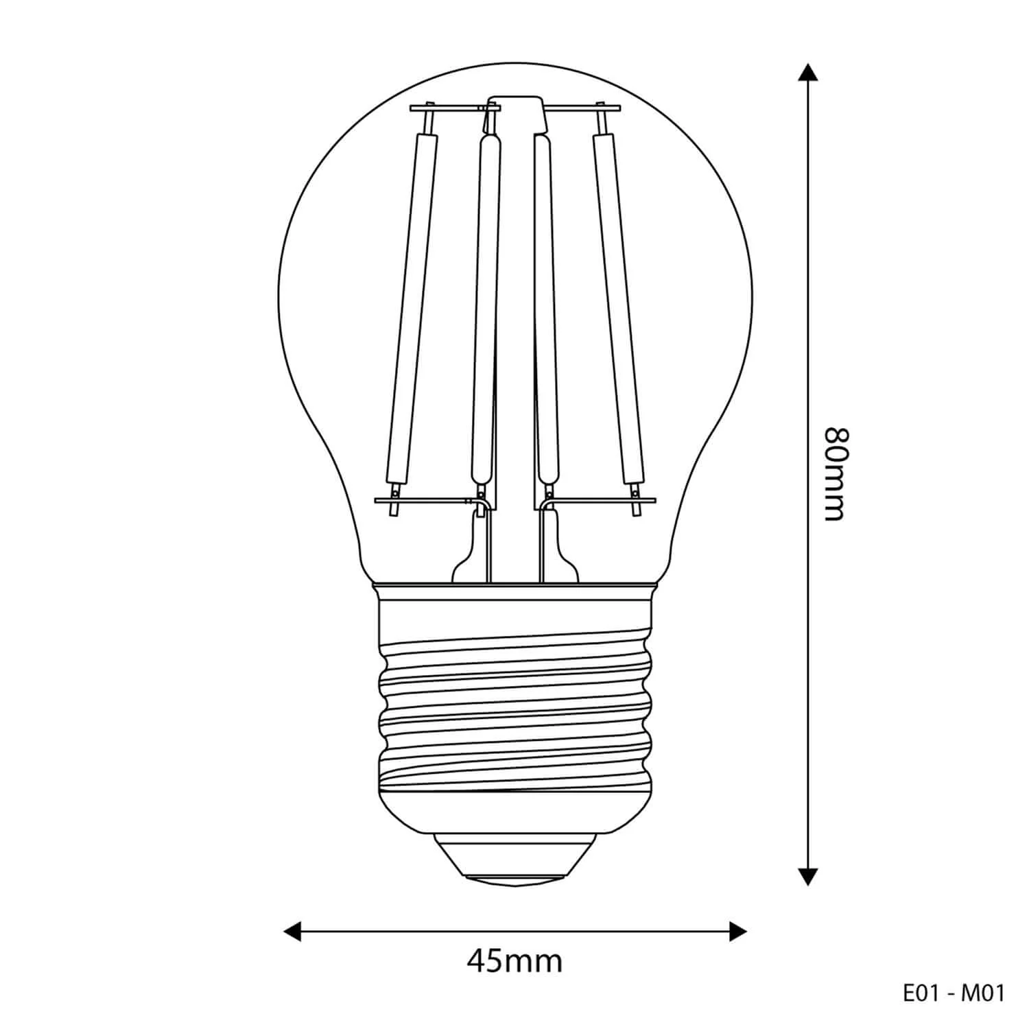 LED-Lampe Milky Mini Globus G45 4W 470Lm E27 2700K - M01 - Image 3