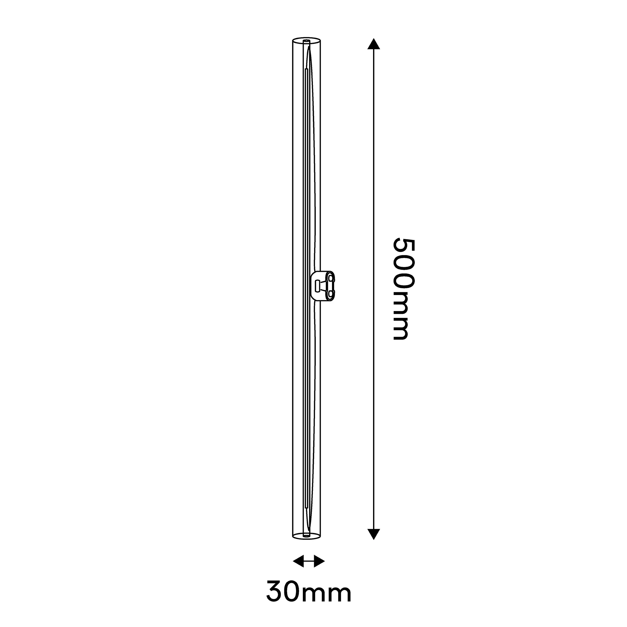 LED-Leuchtmittel mit Porzellaneffekt CRI 90 Linear S14d – Länge 500 mm 7W 560Lm 2700K Dimmbar – S12 - Image 4