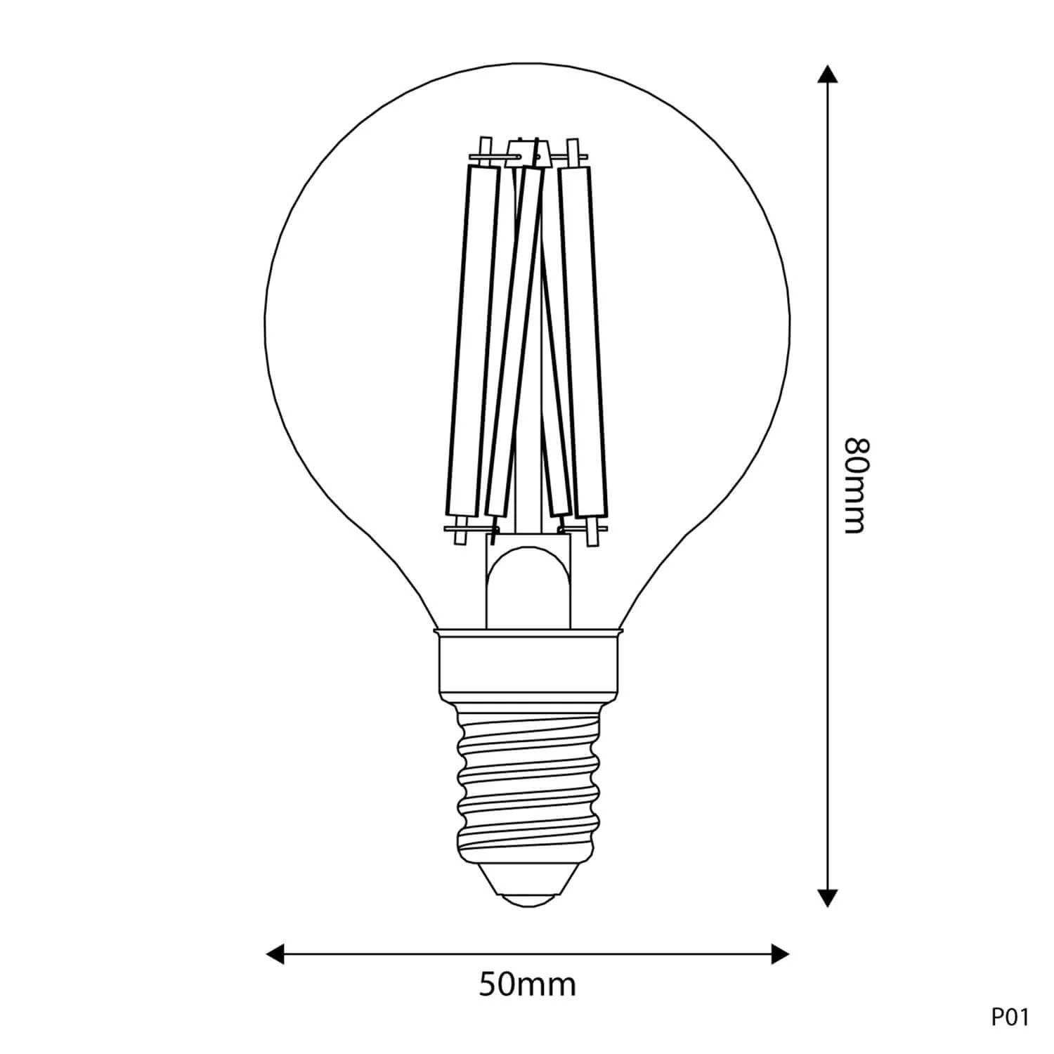 LED-Lampe Porzellan-Effekt CRI 95 G45 5,9W 550Lm E14 2700K Dimmbar – P01 - Image 3