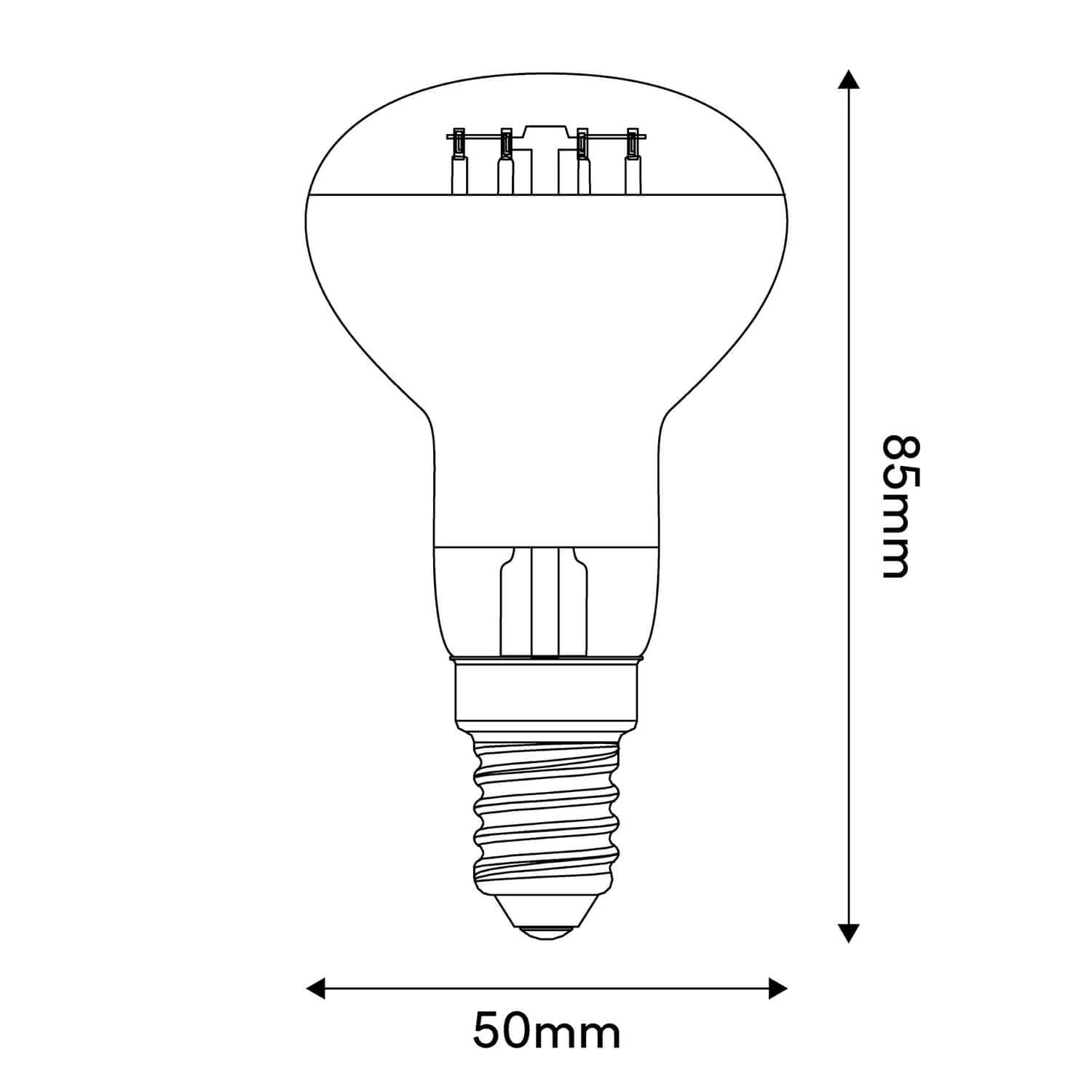 LED Leuchtmittel Silver Mirror R50 4W 470Lm E14 2700K Dimmbare - A06 - Image 3