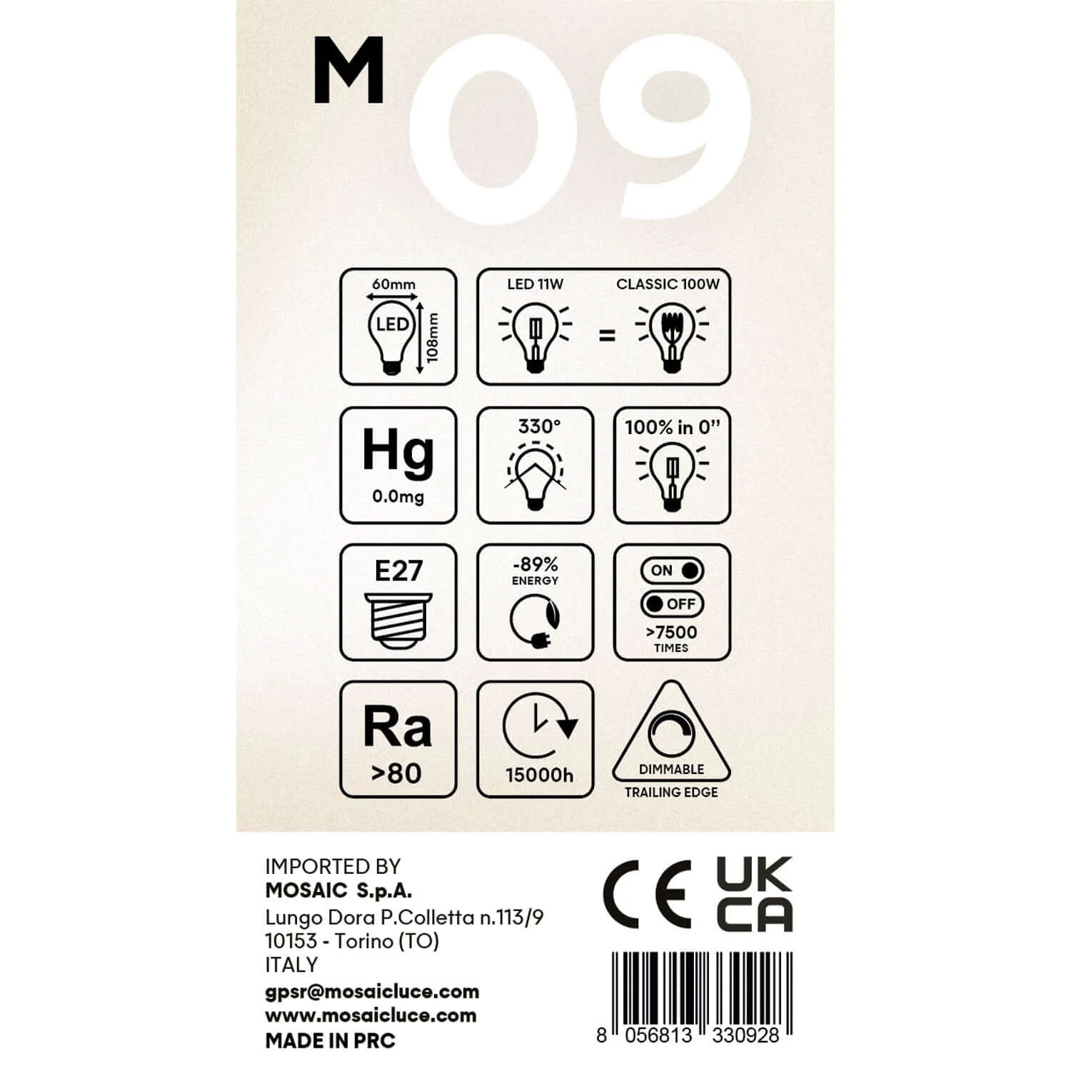 LED-Lampe Milky Goccia A60 11W 1521Lm E27 2700K Dimmbarkeit – M09 - Image 5