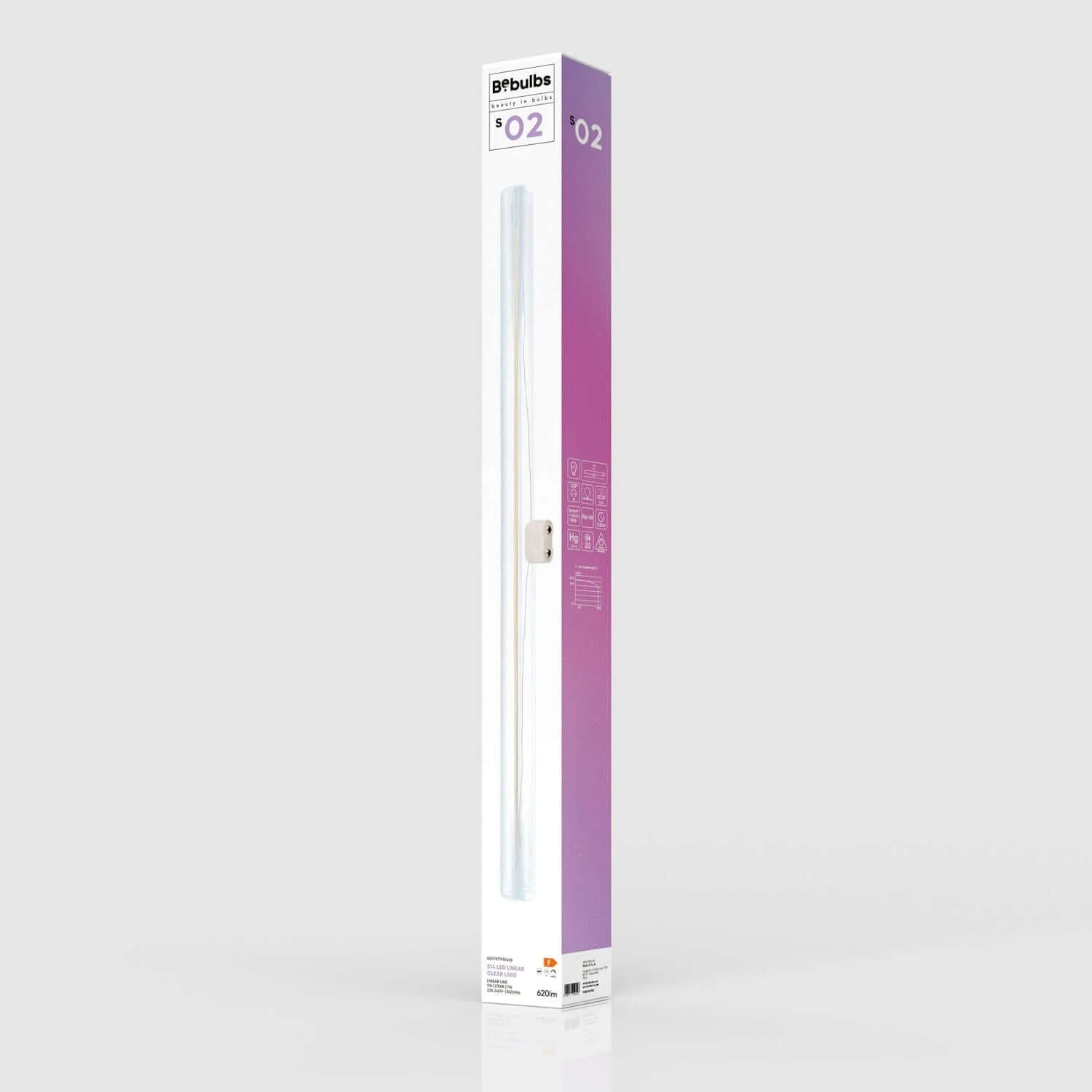 LED-Glühbirne Transparent CRI 90 Linear S14d – Länge 500 mm 7W 620Lm 2700K dimmbar – S02 - Image 5