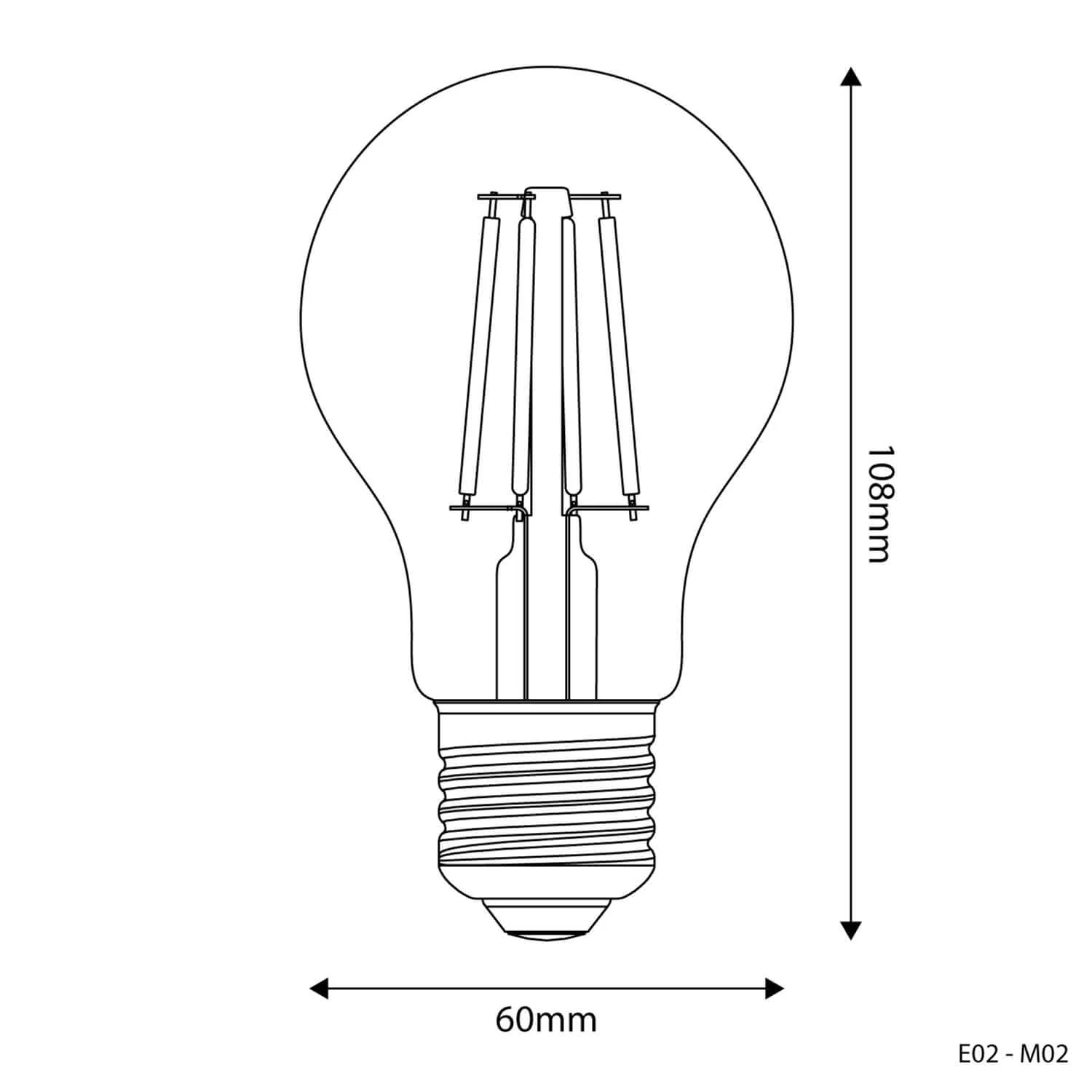 LED-Glühbirne Transparent Tropfen A60 4W 470Lm E27 2700K – E02 - Image 3