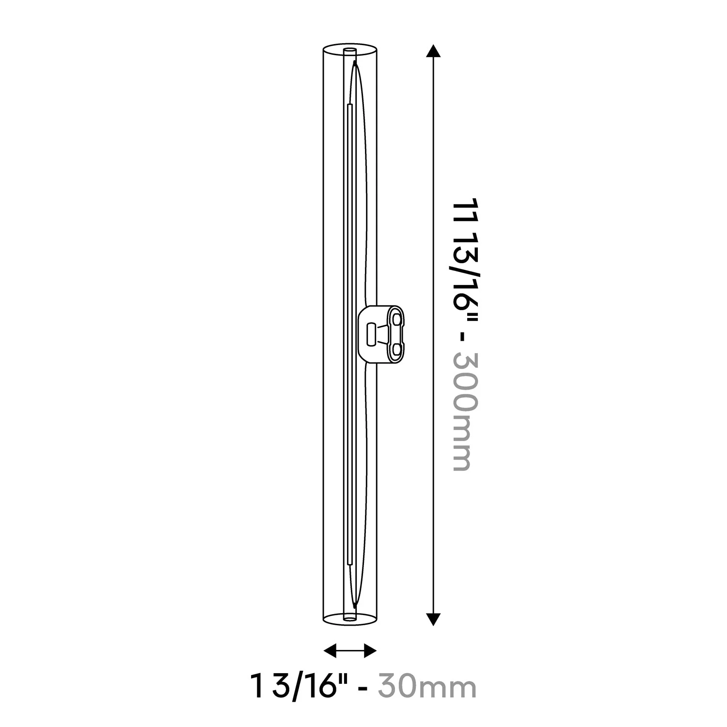 LED Lineares klares S14d-Leuchtmittel 120V CRI 90 – Länge 300 mm 6W 520Lm 2700K 120V Dimmbar - S01 - Image 4