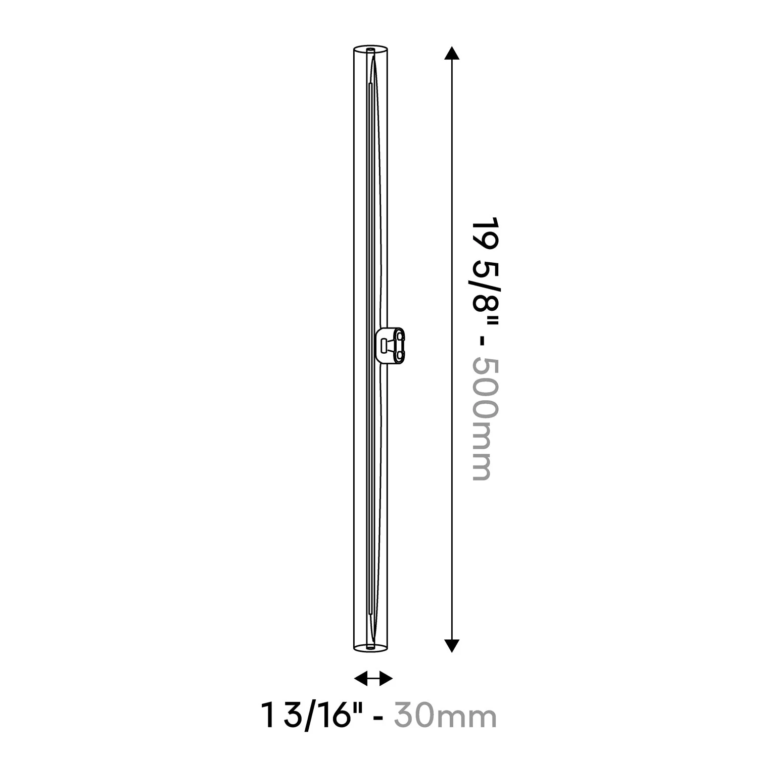 LED Lineares Leuchtmittel mit Porzellan-Effekt S14d 120V CRI 90 – Länge 500 mm 7W 560Lm 2700K 120V Dimmbar - S12 - Image 7