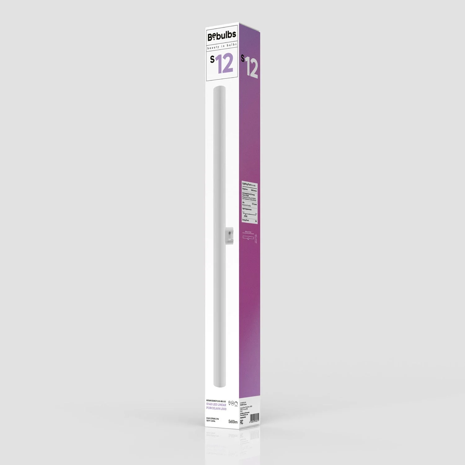 LED Lineares Leuchtmittel mit Porzellan-Effekt S14d 120V CRI 90 – Länge 500 mm 7W 560Lm 2700K 120V Dimmbar - S12 - Image 8