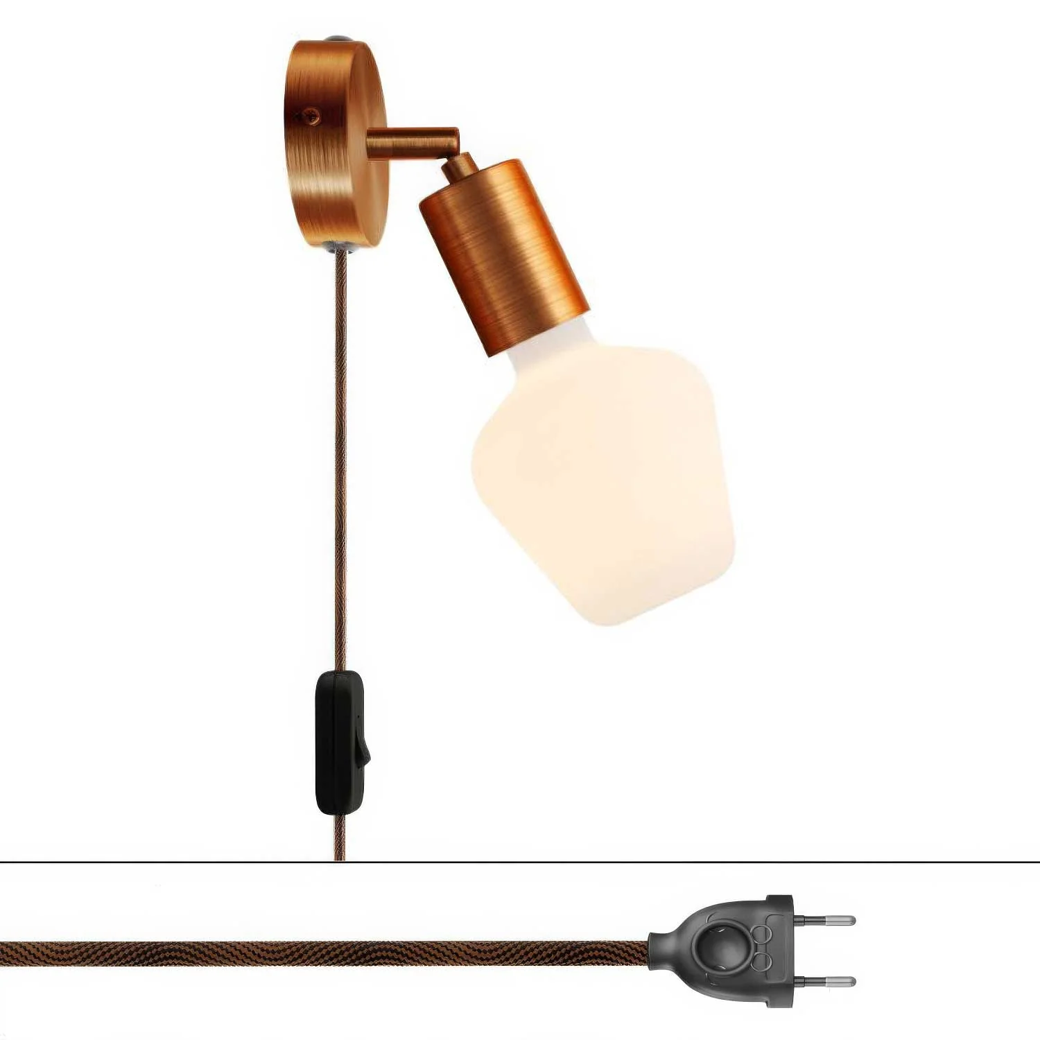 Spostaluce-Lampe mit schwenkbarem Metallgelenk – Satin-Kupfer