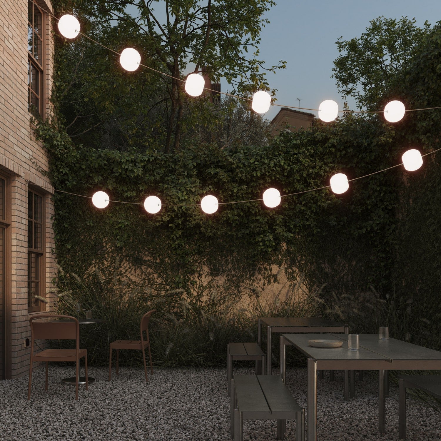 Catena luminosa 12 punti luce da esterno IP67 Desert Brown con Stecker UK - Marina12 Cherry - Image 2
