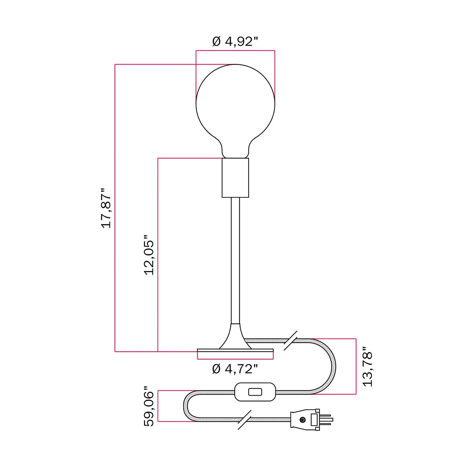 MAG-Y Metall-Tischlampe mit sichtbarer Glühbirne – Gebürstete Bronze - Image 5