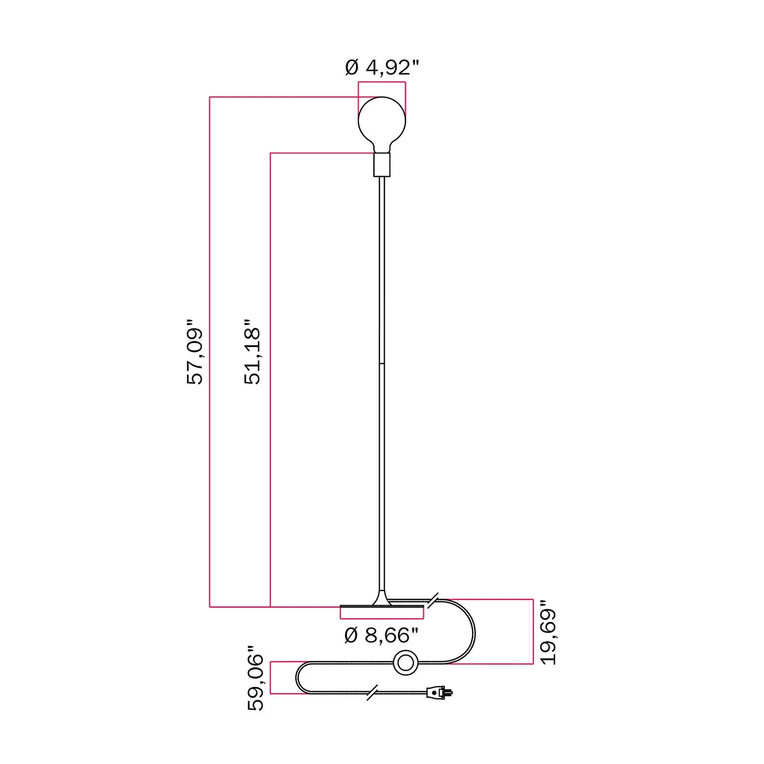 MAG-Y Stehlampe mit sichtbarem Leuchtmittel – Mattweiß - Image 5