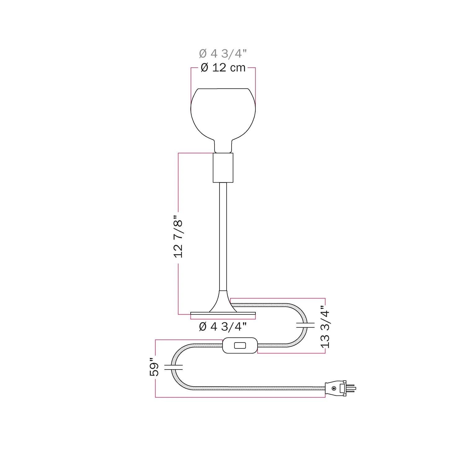 MAG-Y Tischlampe mit runder Metallbasis und klarer Ghost G05-Glühbirne - Mattweiß - Image 5