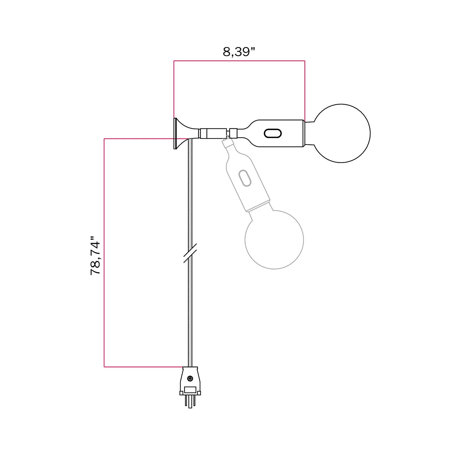 MAG-Y Wandleuchte mit Silikonfassung und integriertem Schalter – Petrol - Image 5
