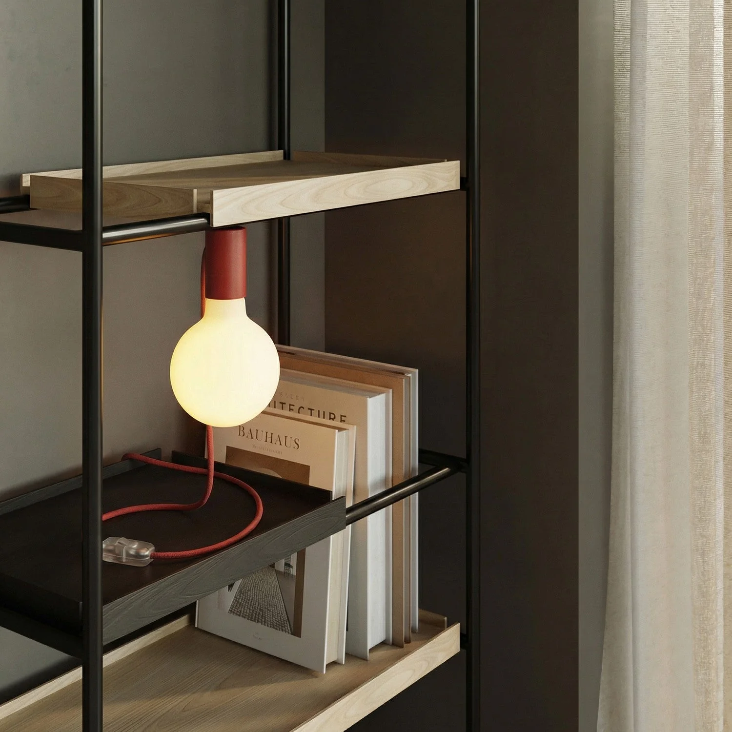 Magnetische Plug-in-Lampe mit E27-Fassung - Rot - Image 2