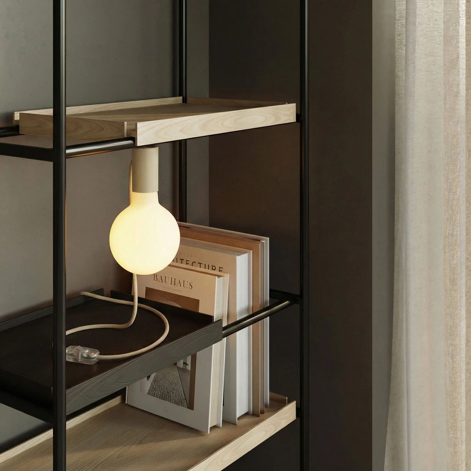 Magnetische Plug-in-Lampe mit E27-Fassung und UK-Stecker - Creme - Image 2