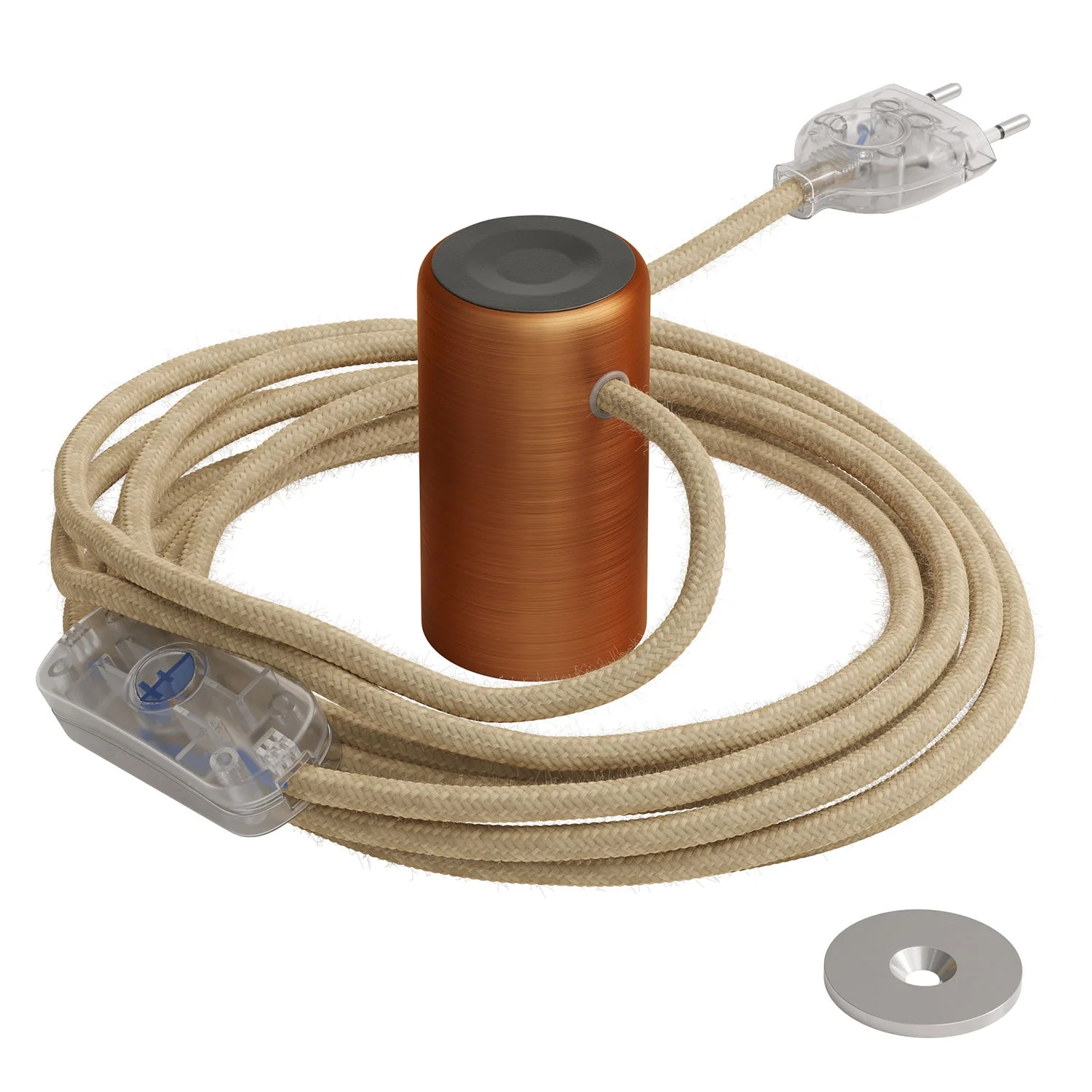 Magnetico®-Plug Elegant, gebrauchsfertige magnetische Lampenfassung – Satin-Kupfer