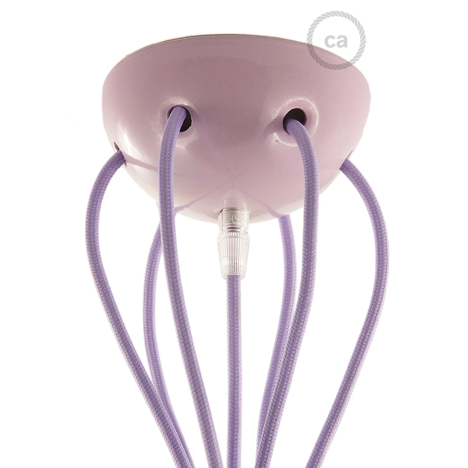 Mehrfach-Pendelleuchte mit 6 Abhängungen und farbigen Keramikdetails – Lavendel - Image 5