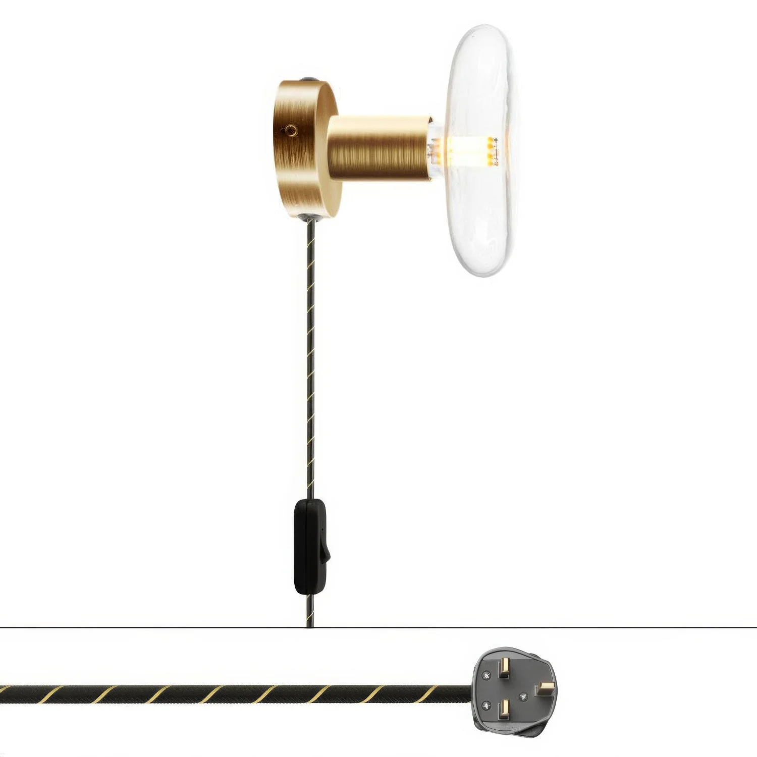 Spostaluce-Lampe aus Metall mit UK-Stecker – Satinierte Bronze
