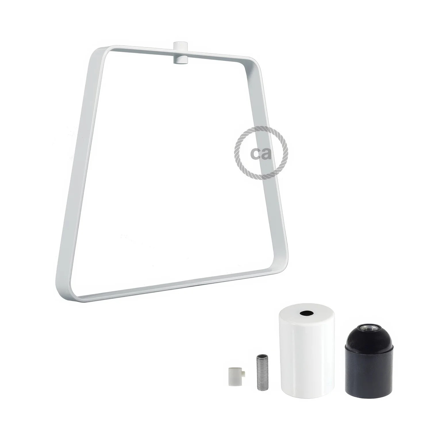 Metall-Duedì-Basislampenschirm mit Metall-Fassungabdeckung und E26-Fassung – Weiß - Image 3