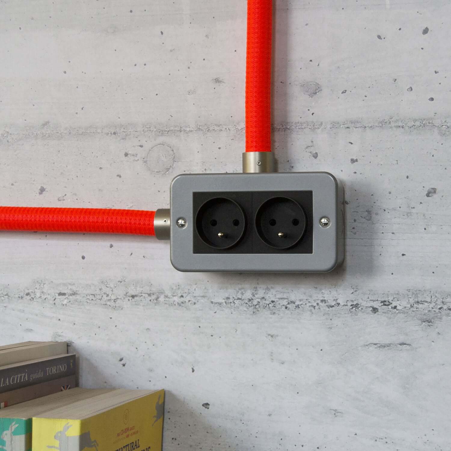 Metall-Wanddose mit Doppel-Steckdose Typ F für Creative-Tube - Image 3
