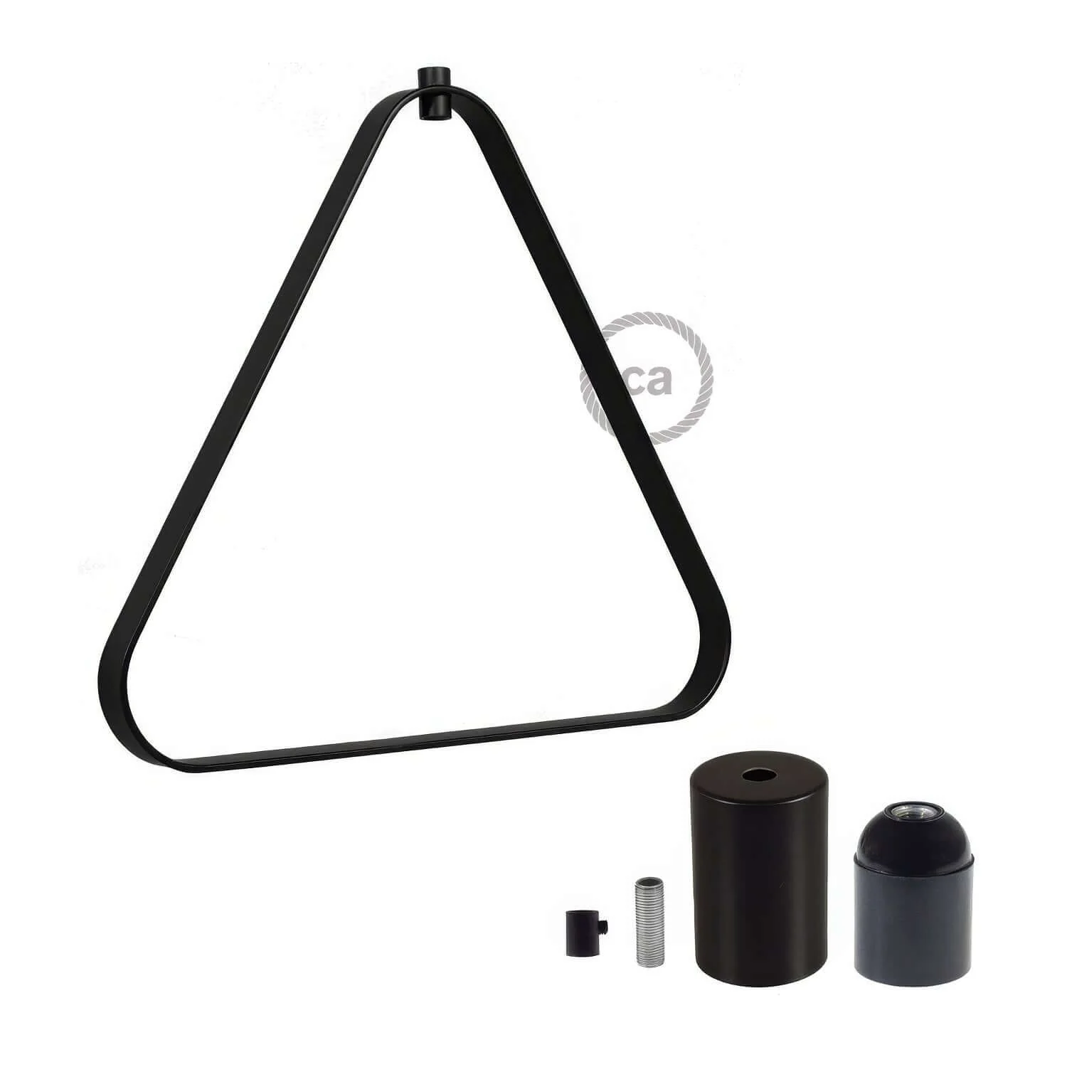 Metall-Lampenschirm Duedì Apex mit Lampenfassungsabdeckung aus Metall und E27-Fassung – Schwarz - Image 3