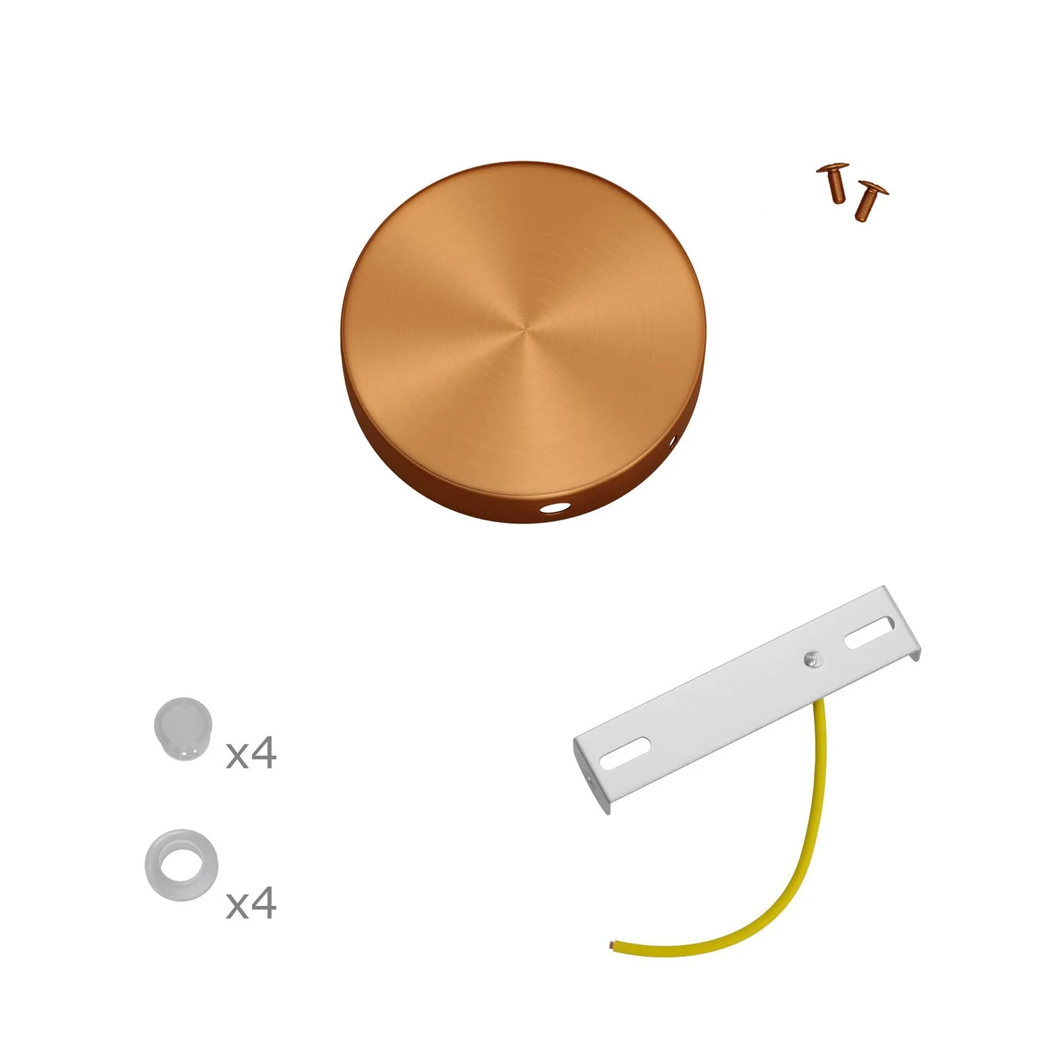 Mini-Zylinderbaldachin-Kit aus Metall mit 4 seitlichen Löchern (Abzweigdose) – Satiniertes Kupfer - Image 3