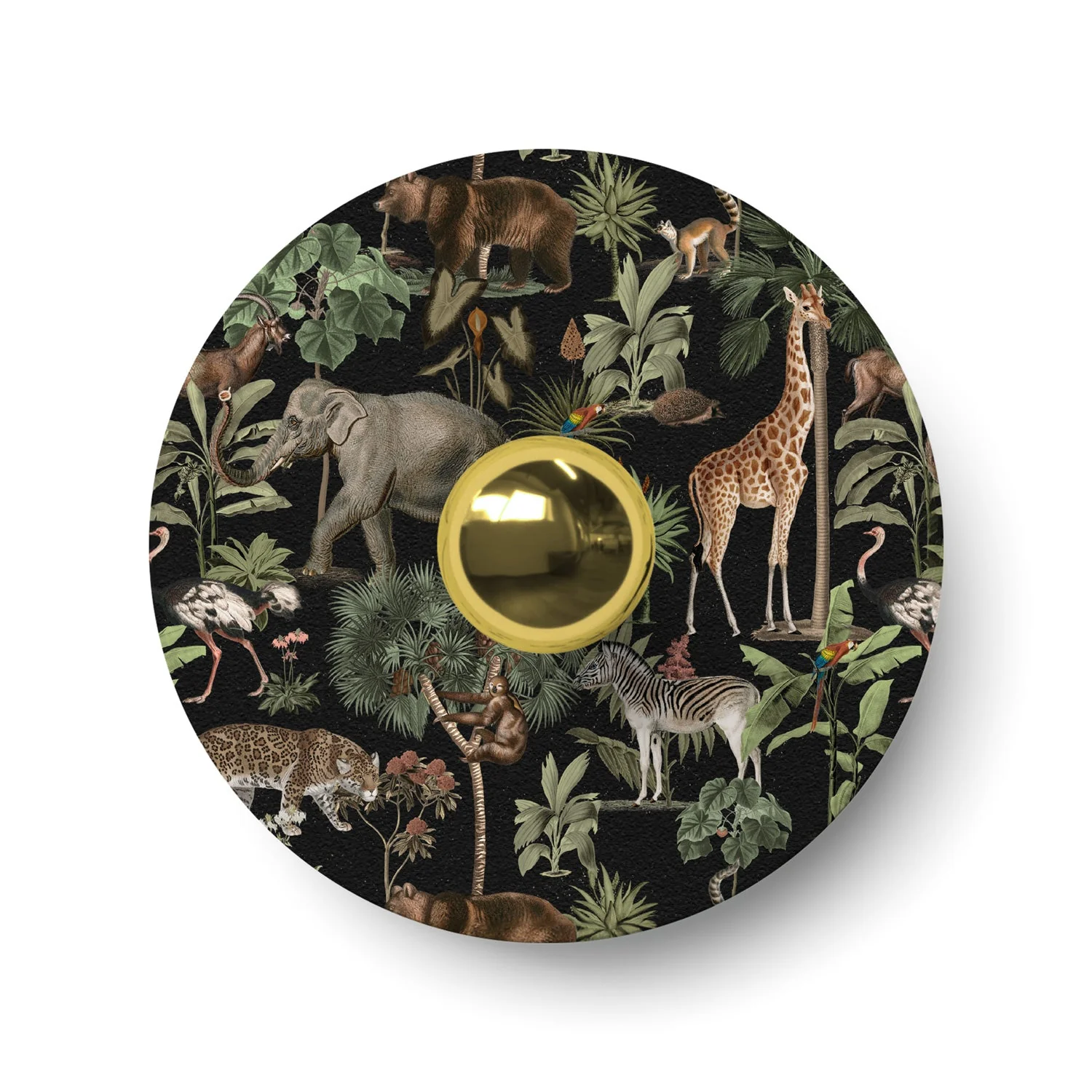 Mini-Teller-Lampenschirm Ellepì mit Dschungeltieren 'Wildlife Whispers' Dschungeltiere, Durchmesser 24 cm - Hergestellt in Italien - Image 3