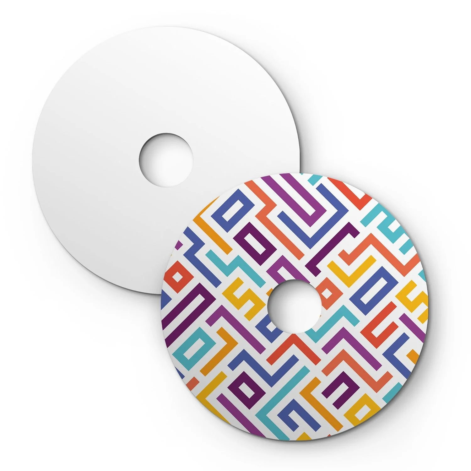 Mini-Piatto-Schirm Ellepì mit geometrischen Mustern 'Kaleidoscope' Geometrie 2, Durchmesser 24 cm – Made in Italy