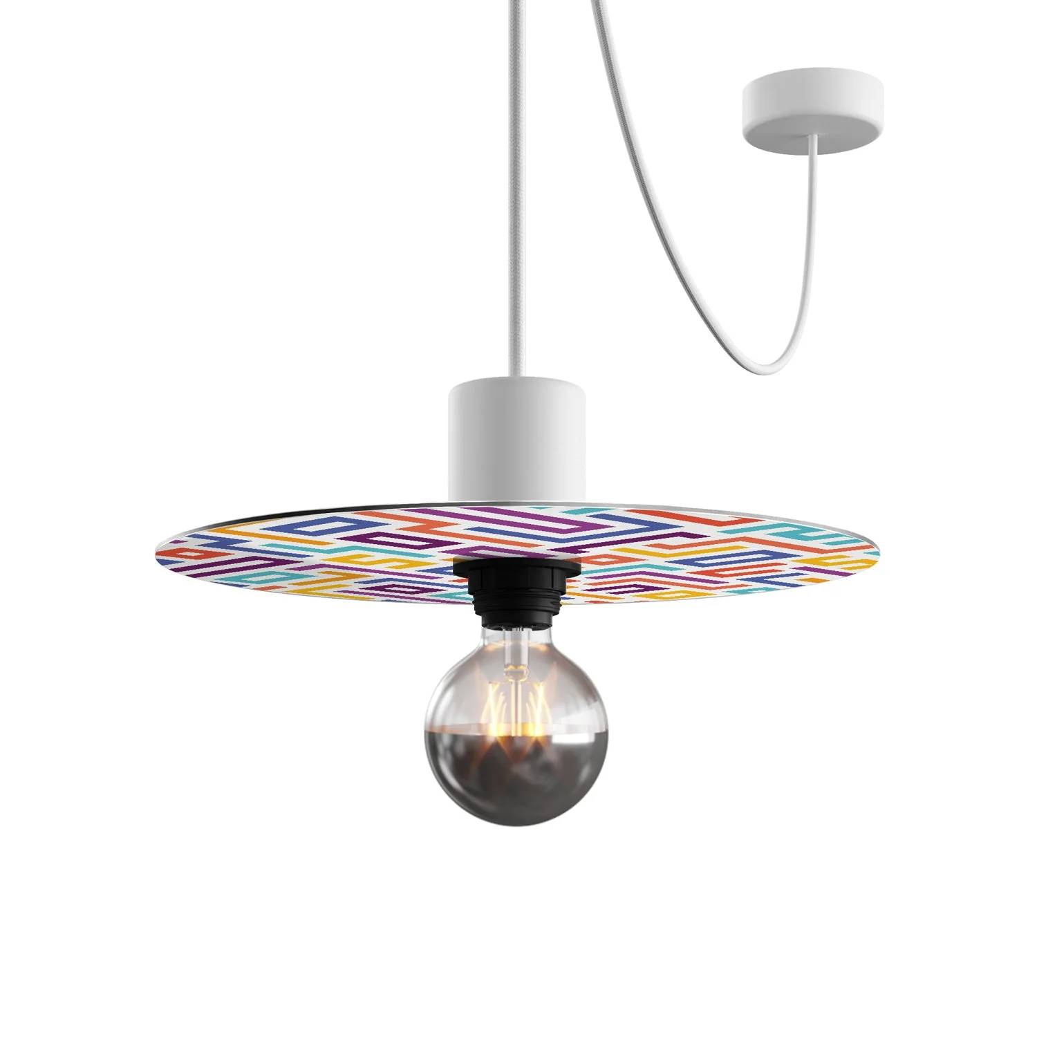 Mini-Piatto-Schirm Ellepì mit geometrischen Mustern 'Kaleidoscope' Geometrie 2, Durchmesser 24 cm – Made in Italy - Image 4