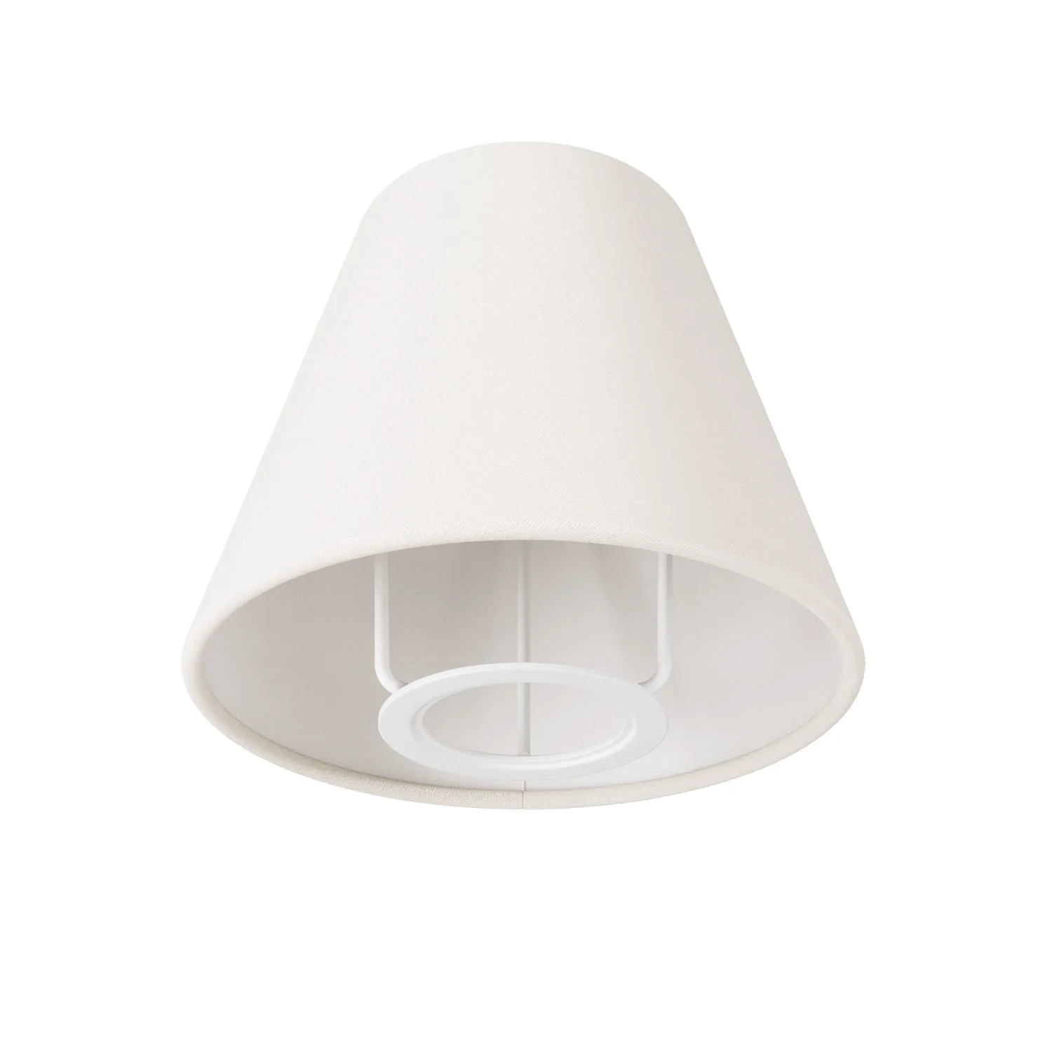 Mini-Lampenschirm Impero mit E27-Fassung für Tischlampe oder Wandleuchte – Weißes Baumwollgewebe