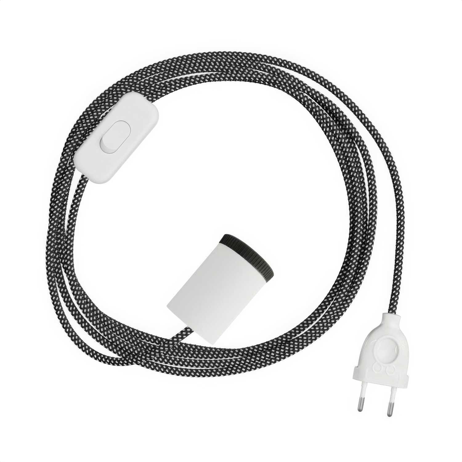 Spotlampe Mini Spotlight GU1d0 mit SnakeBis-Verkabelung – Mattweiß