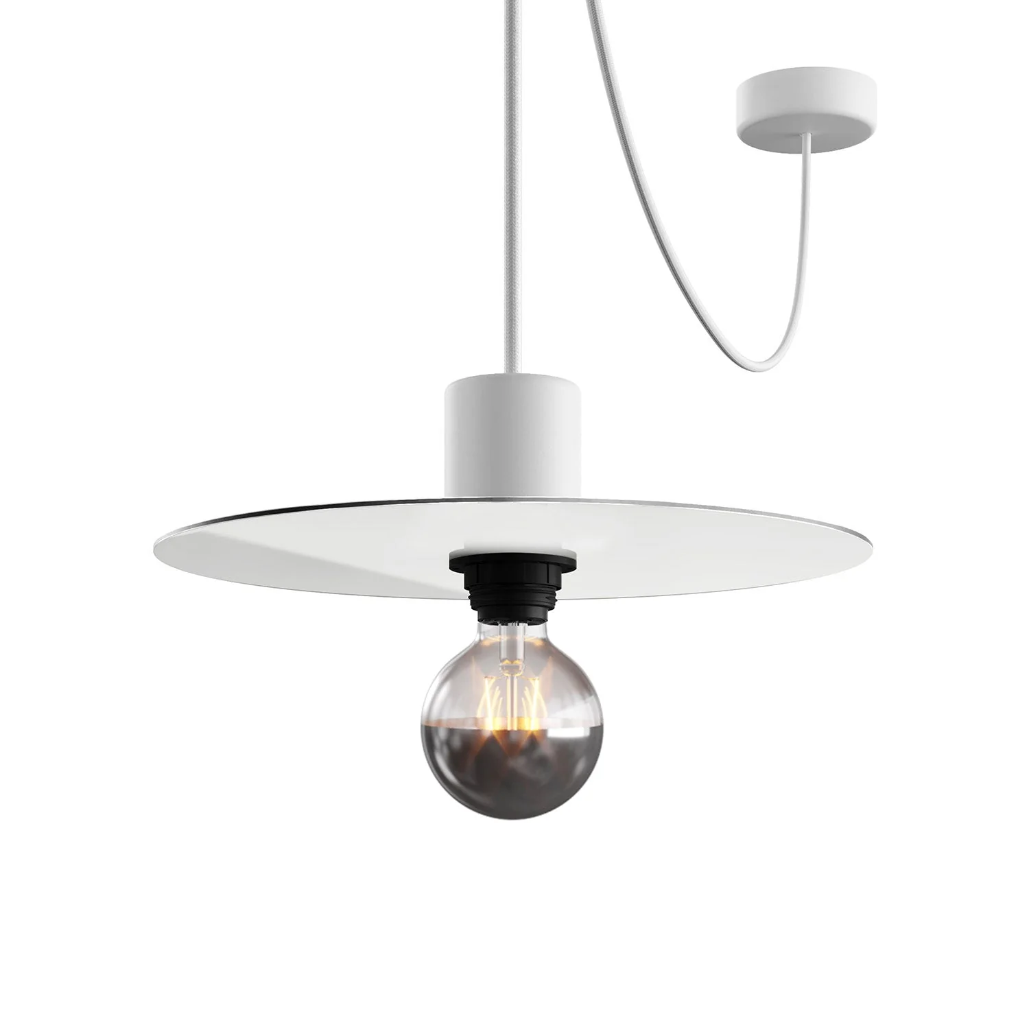 Mini-Teller Ellepì 'Solid Color' Mattweiß für Lampen, Durchmesser 24 cm - Made in Italy - Image 4