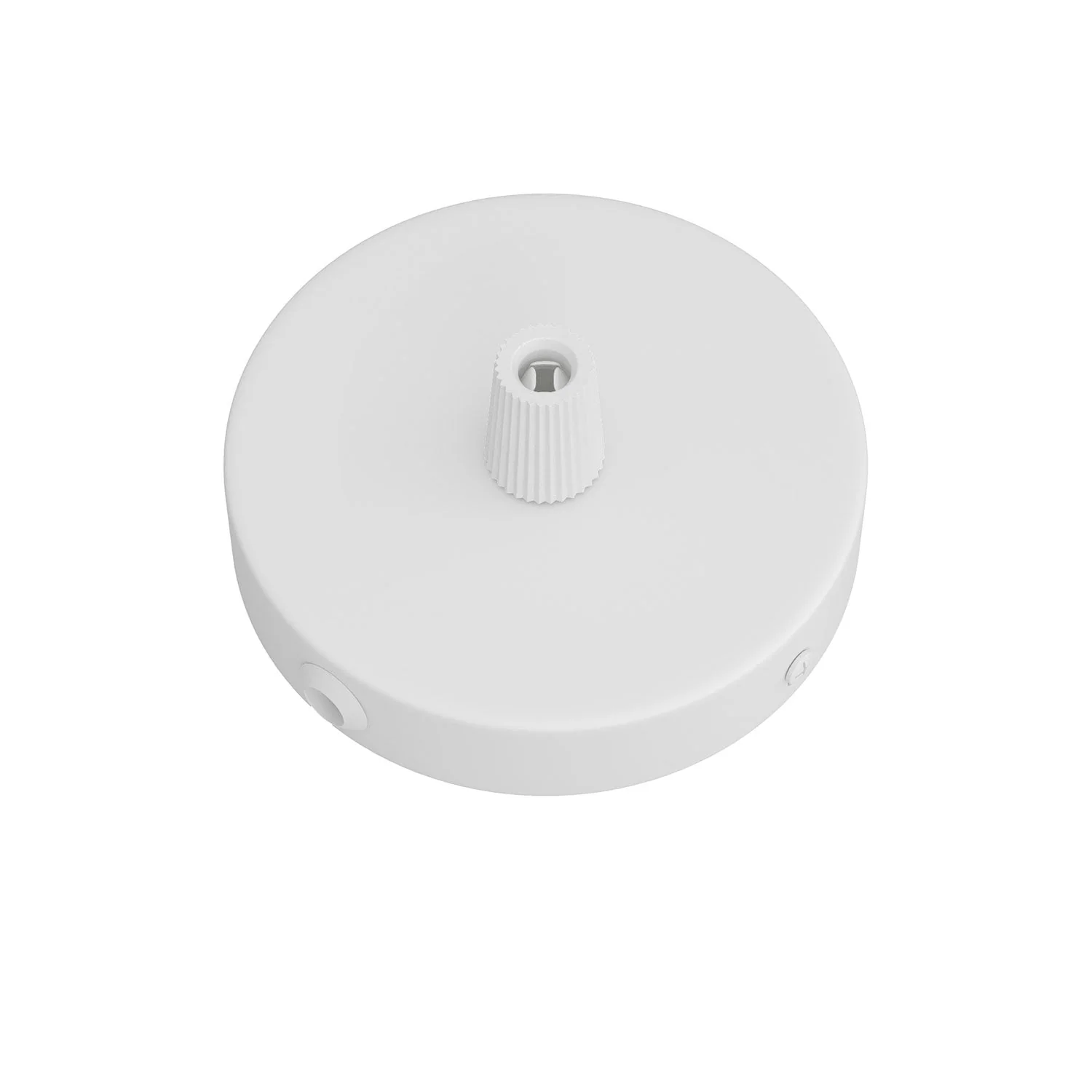 Mini-Kit zylindrische Rosette aus Metall mit 1 zentralem und 2 seitlichen Löchern – Mattweiß - Image 2