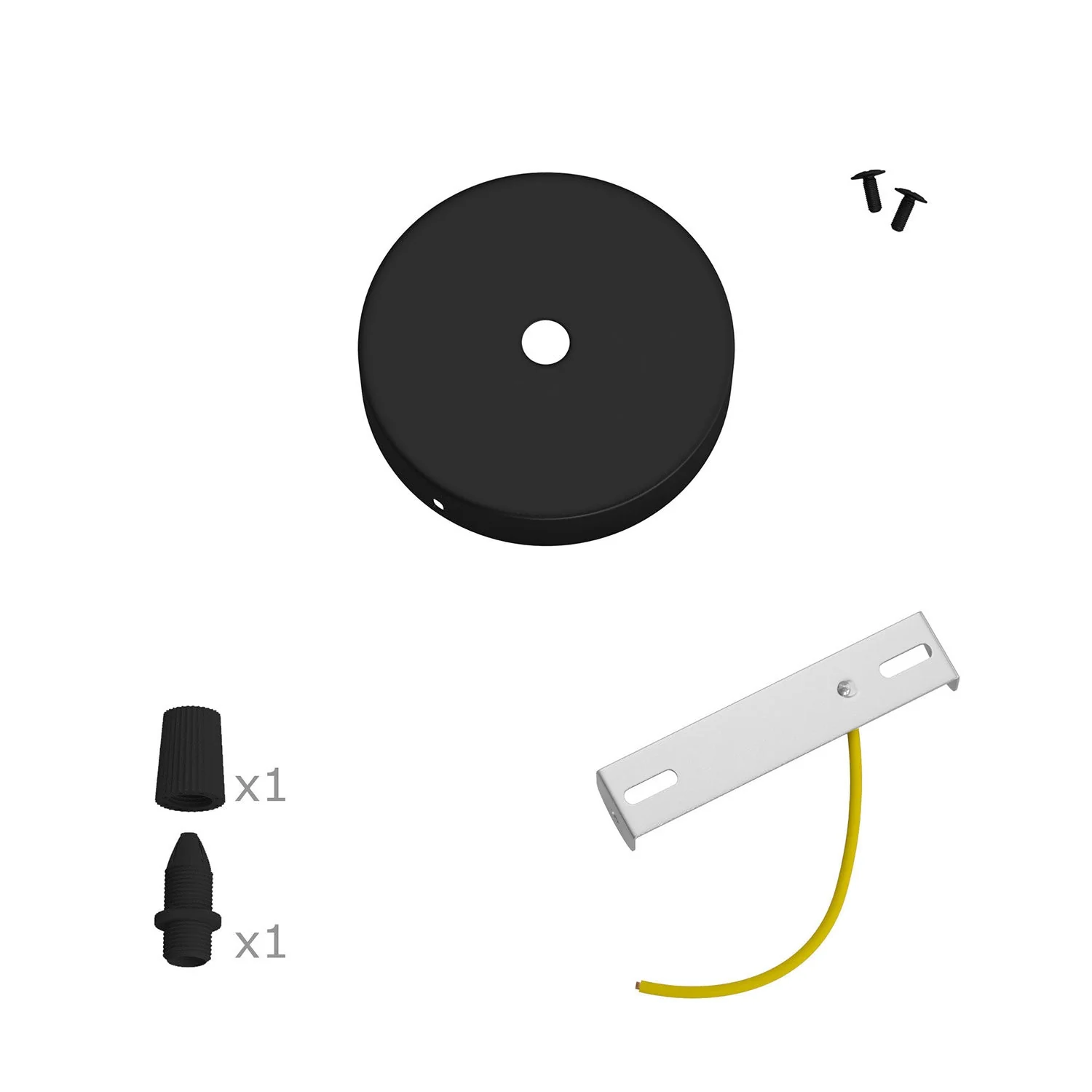Mini-Kit Rosone aus Metall, zylindrisch mit einem mittleren Loch – Schwarz - Image 3