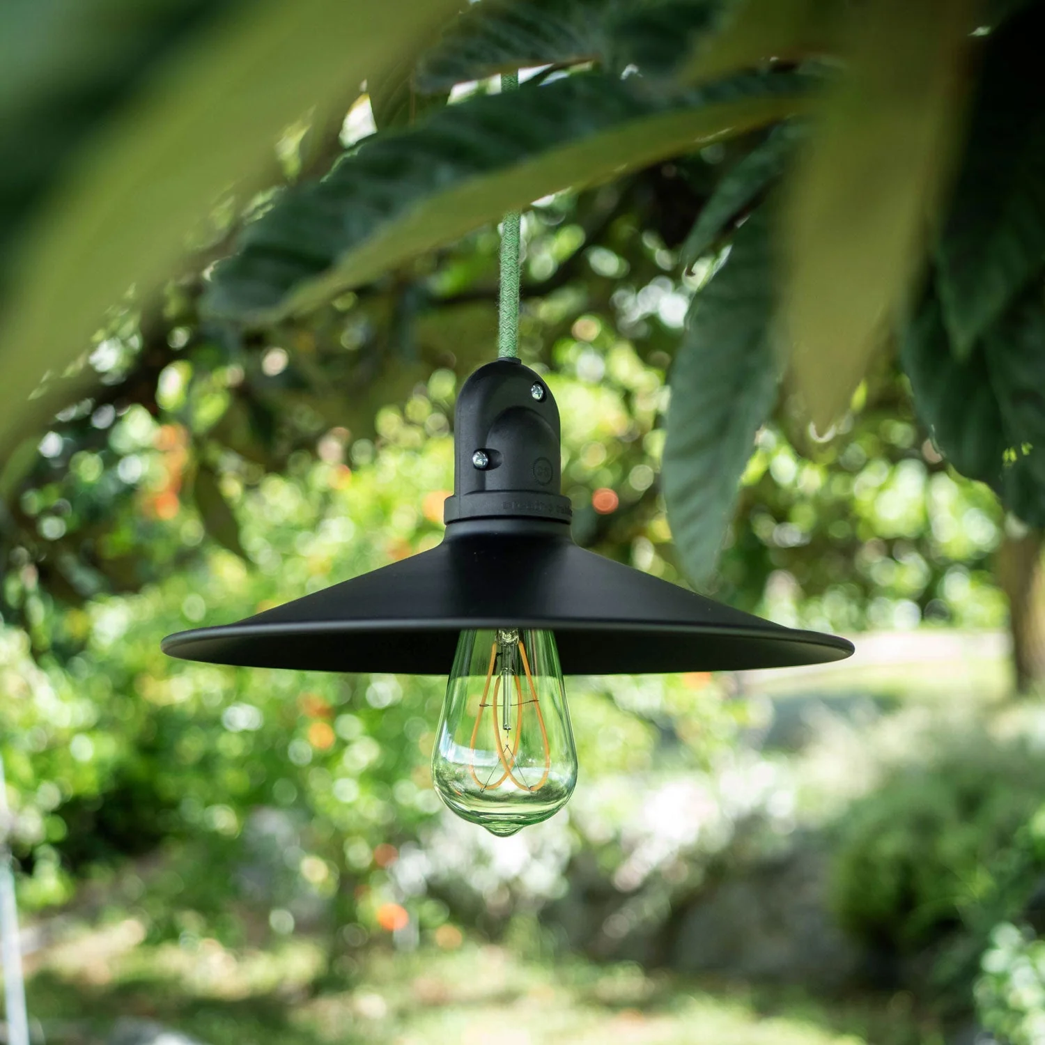 Modulair Lampe für Außenschirme mit 1,5 m Textilkabel, Baldachin und IP65 wasserdichter Fassung - Wiesengrün - Image 3
