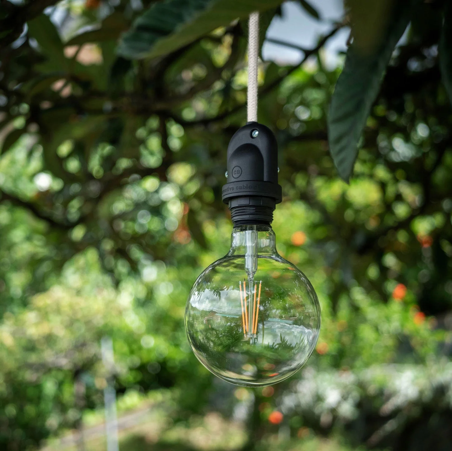 Modulair Außenlampe mit 5 m Stoffkabel, Dezentralisierungselement, Baldachin und IP65-Lampenfassung – Petrol - Image 2
