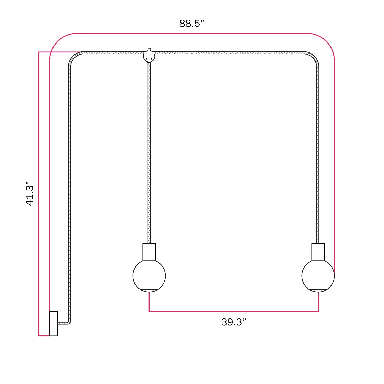 Modulair Outdoor Pendelleuchte, feuchtraumgeeignet, mit 2 Abhängungen und unzerbrechlichen Unbreak-a-Ball-Lampenschirmen – Weiß - Image 5