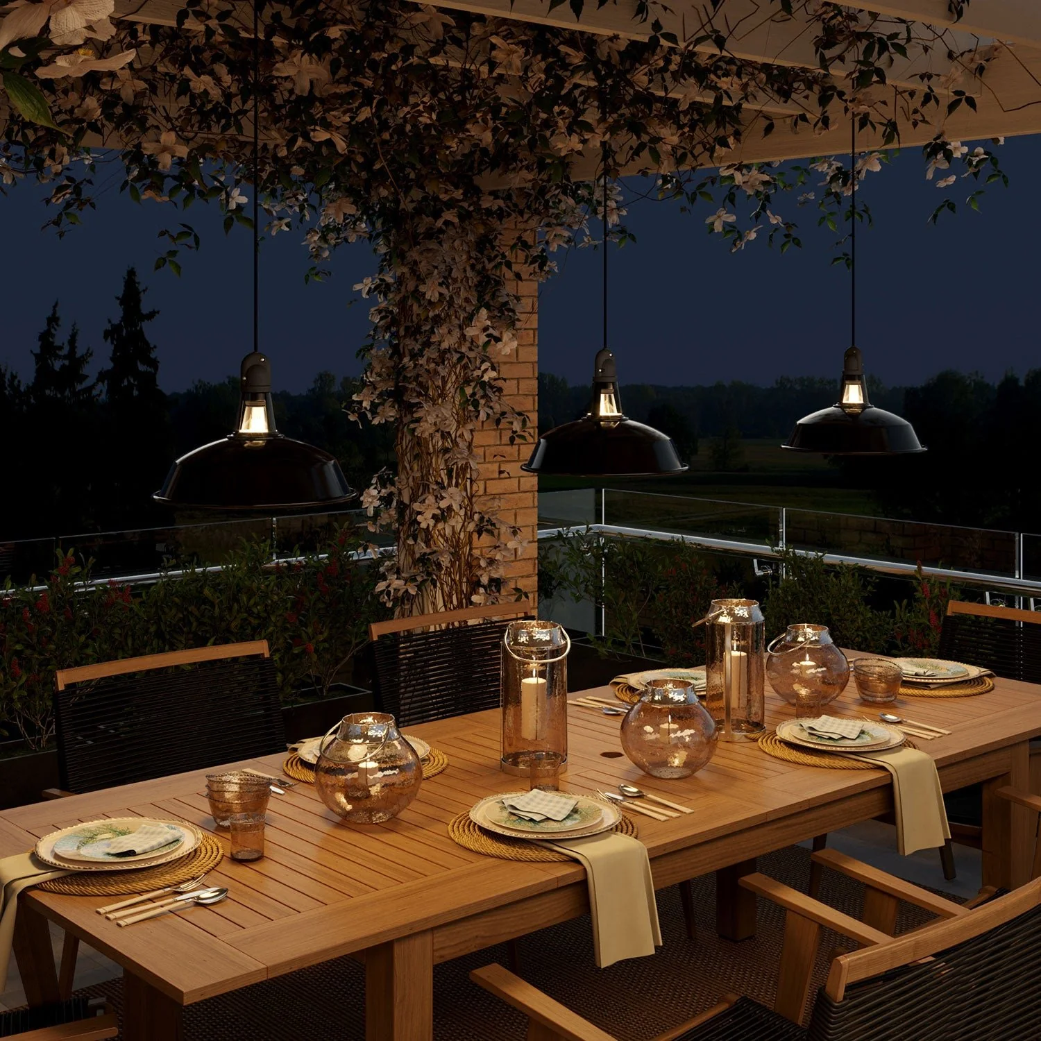 Modulair ELEGANT Außenleuchte mit Lampenschirm, 5 m Kabel, Silikon-Deckenrosette und IP65-wasserdichte Fassung – Schwarz - Image 3