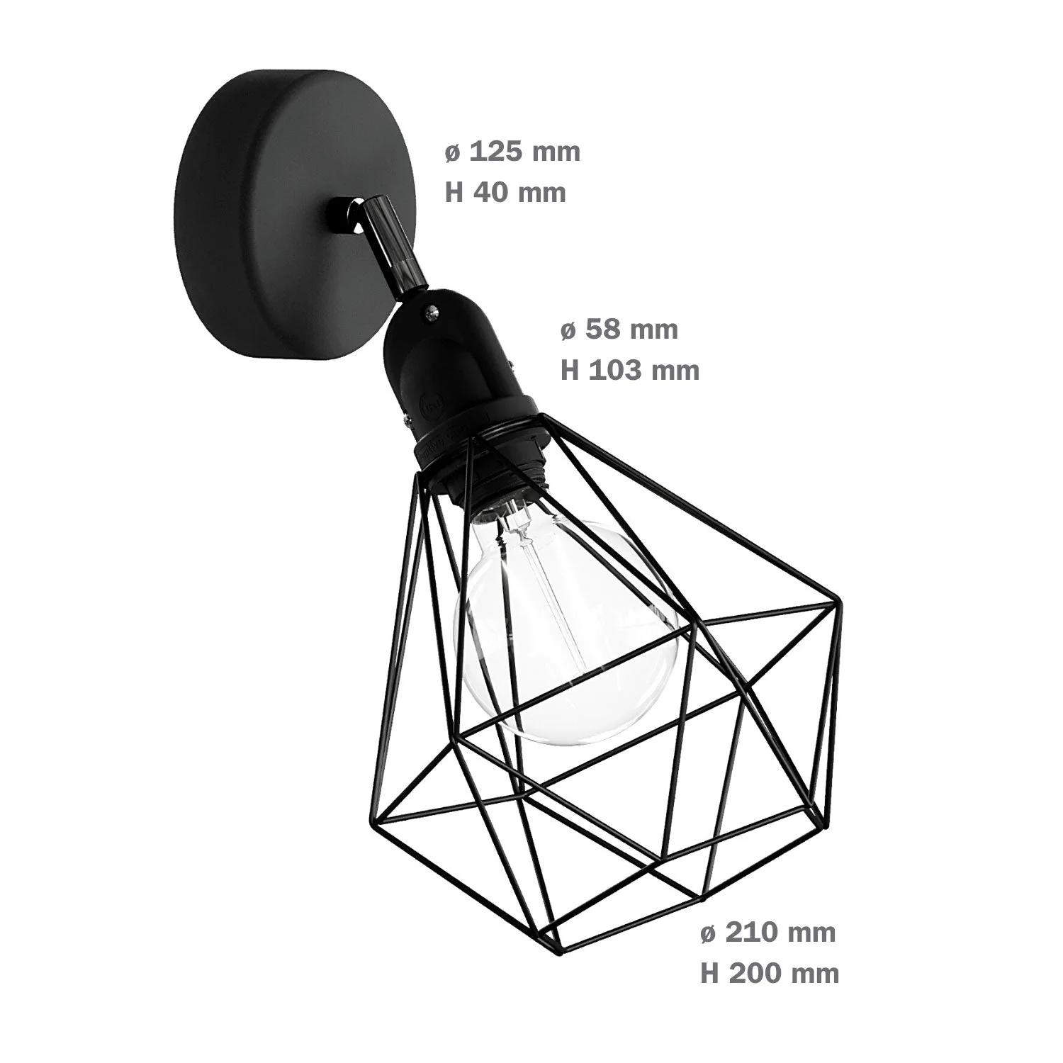 Fermaluce Modulair mit schwenkbarem Gelenk, Diamant-Lampenschirm und wasserdichter IP65-Fassung – Kupfer - Image 6