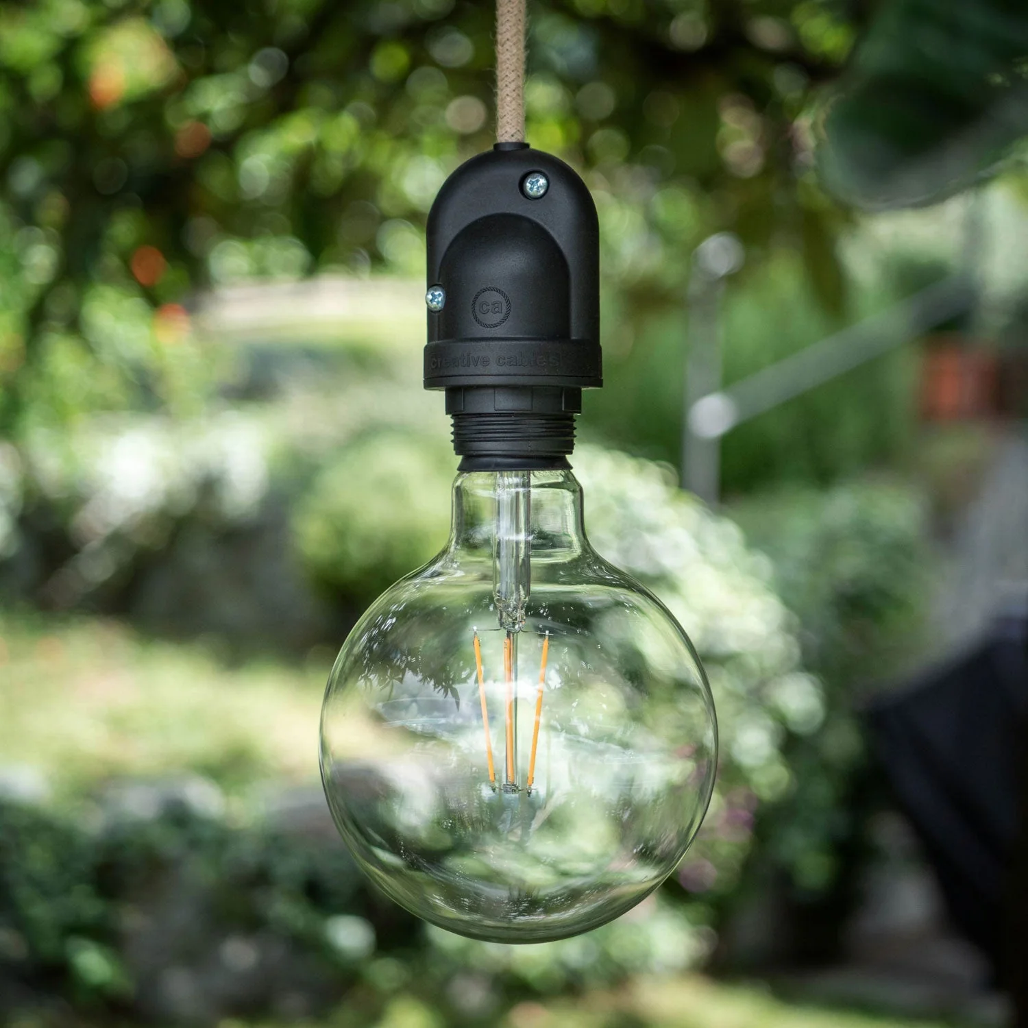 Modulair Lampe für Außenlampenschirm mit 1,5 m Textilkabel, Baldachin und IP65-fester Lampenfassung – Senf - Image 2