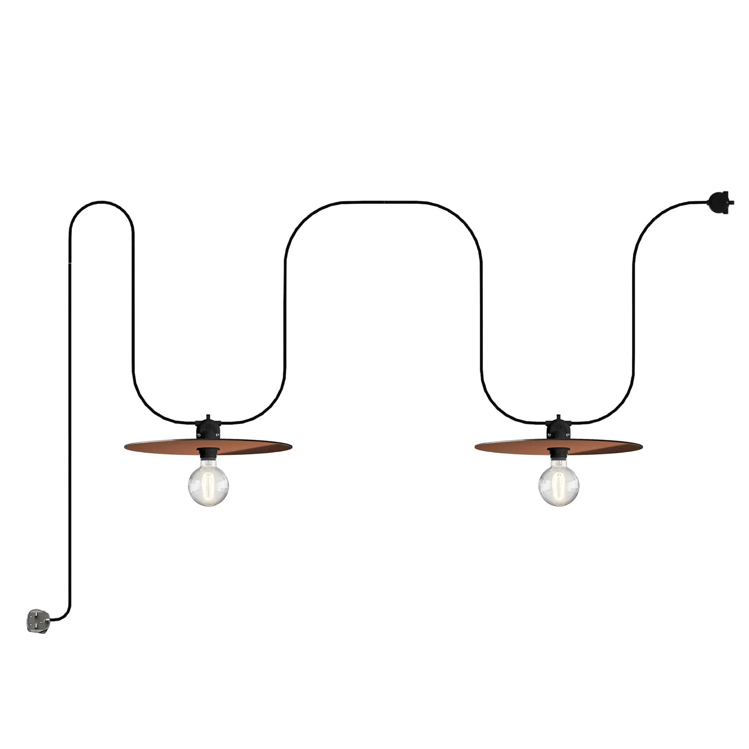 Modulair-Lichterkette für außen, IP65, tragbar mit 2 Schirmen und UK-Stecker – Kupfer & Bronze