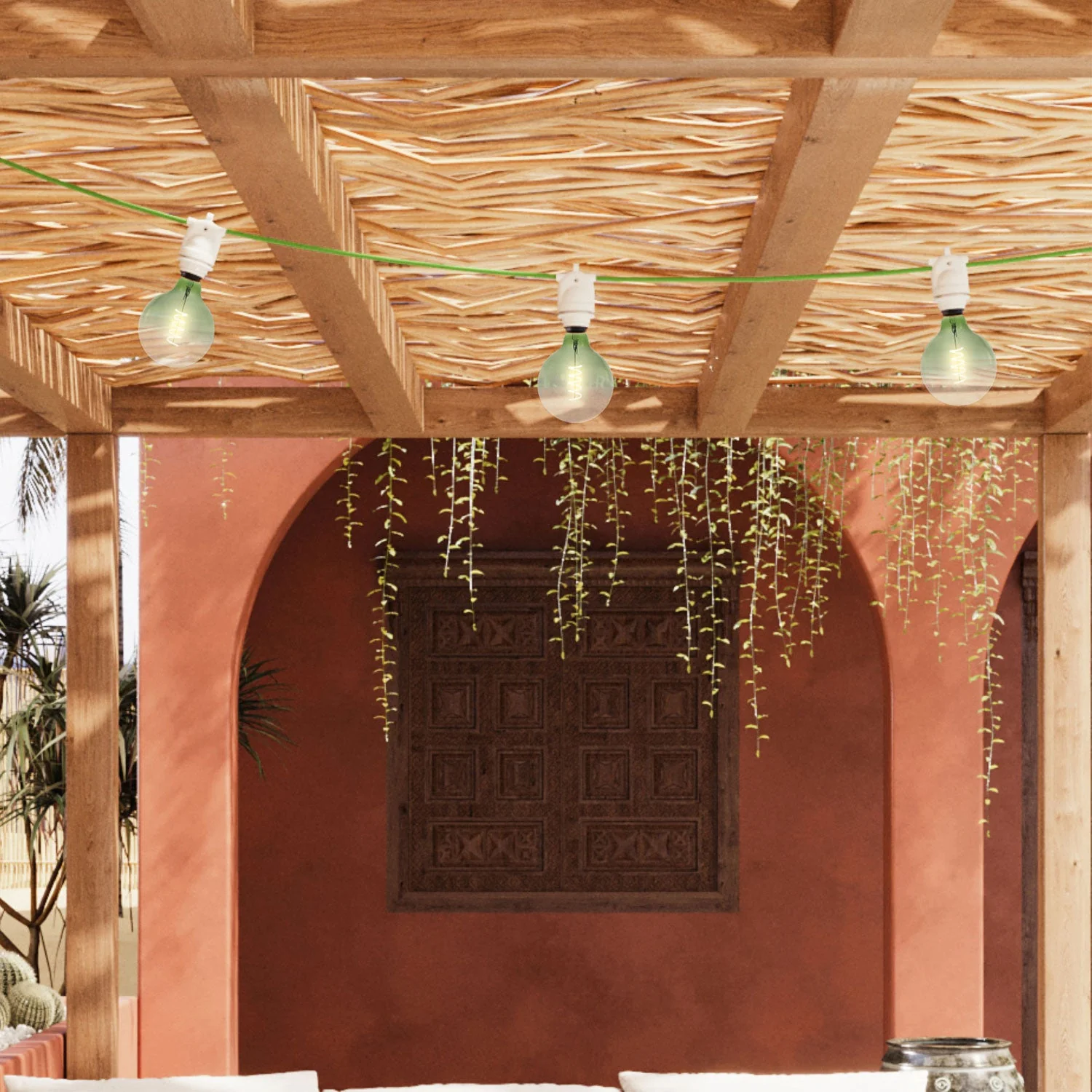 Modulair-Lichterkette für außen IP65, tragbar mit 3 Lichtern und UK-Stecker – Weiß - Image 3
