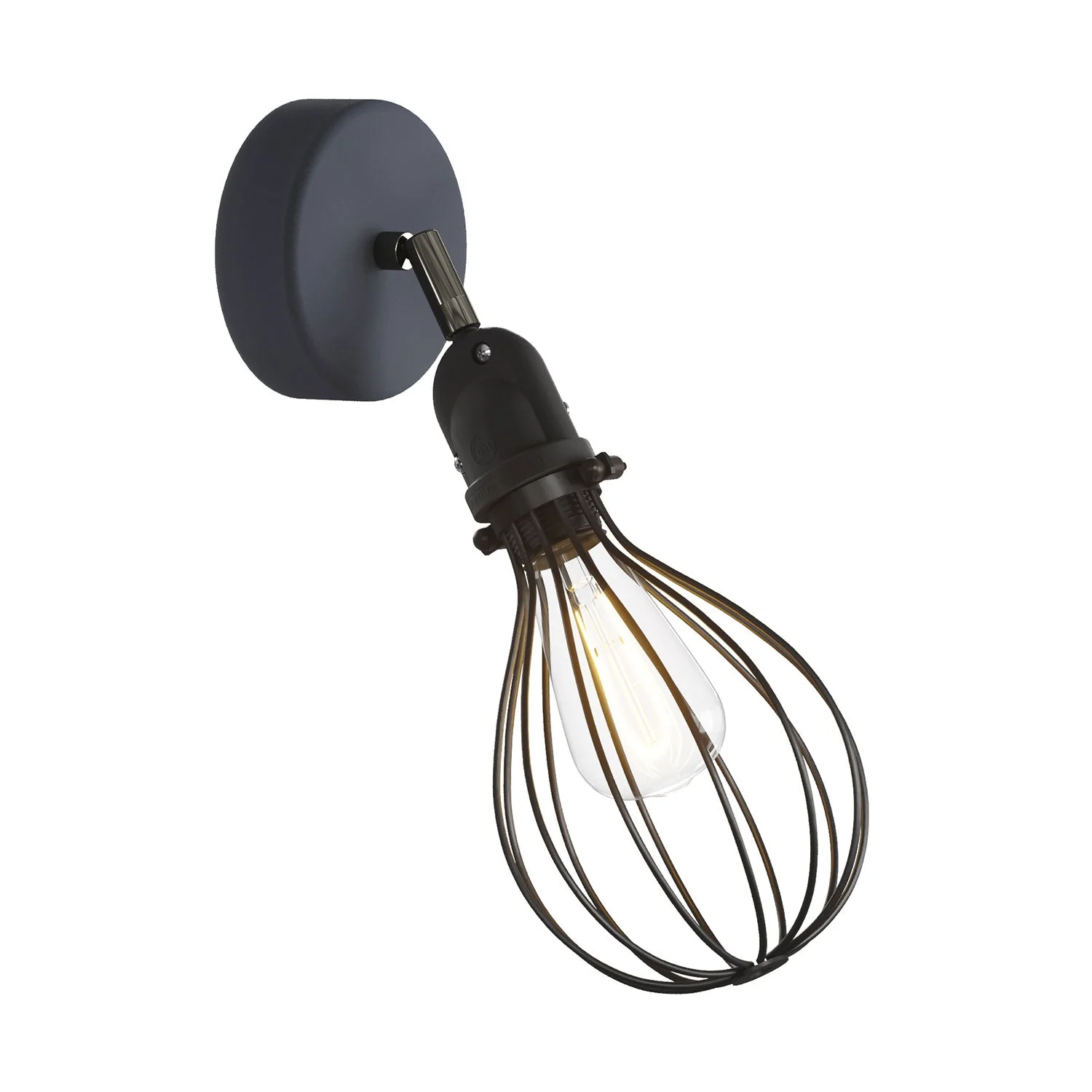 Fermaluce Modulair mit schwenkbarem Gelenk, Drop-Schirm und IP65-wasserdichter Fassung – Schwarz