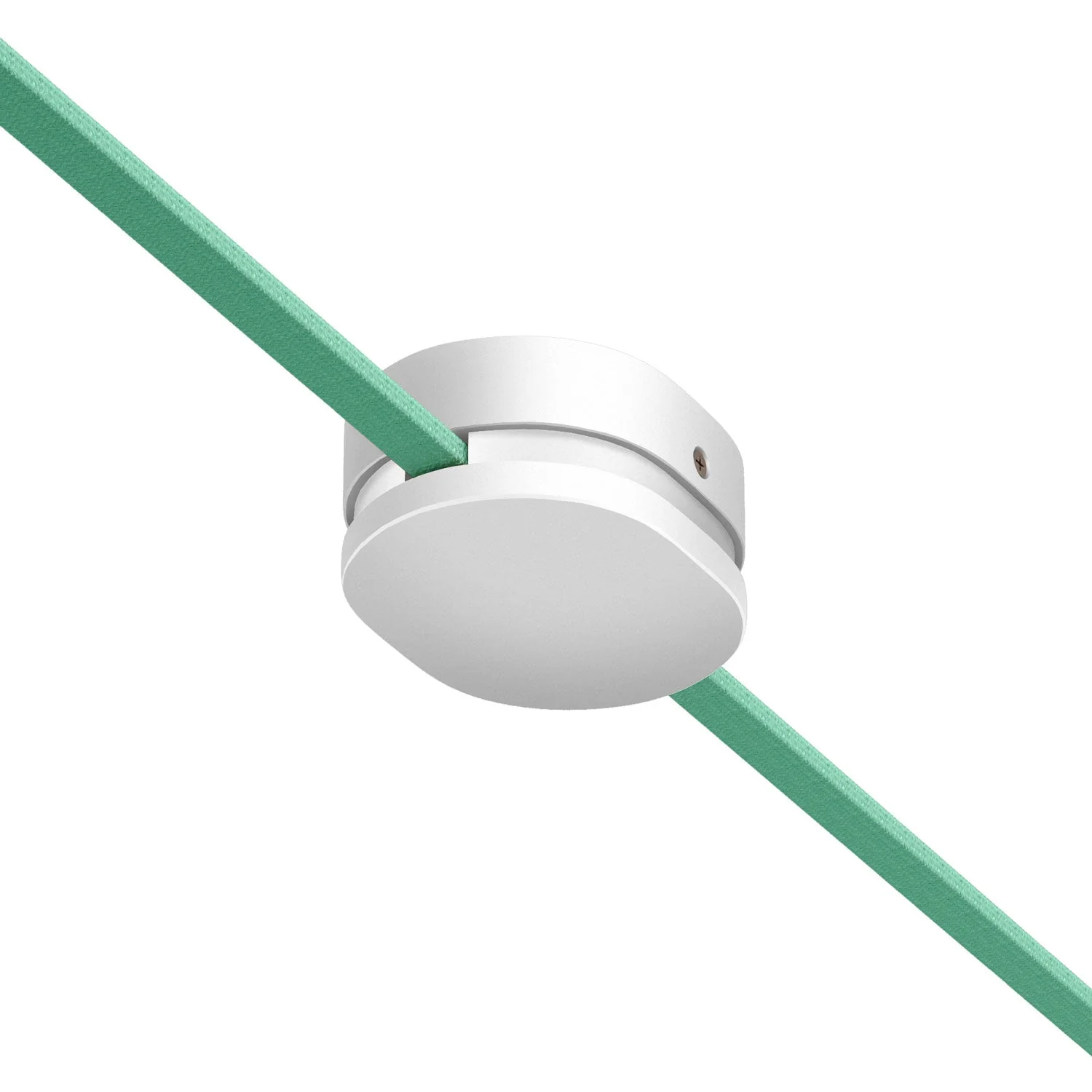 Ovale Holzrosette mit 2 seitlichen Kabelausgängen für Lichterketten-Kabel und Filé-System. Made in Italy – Weiß