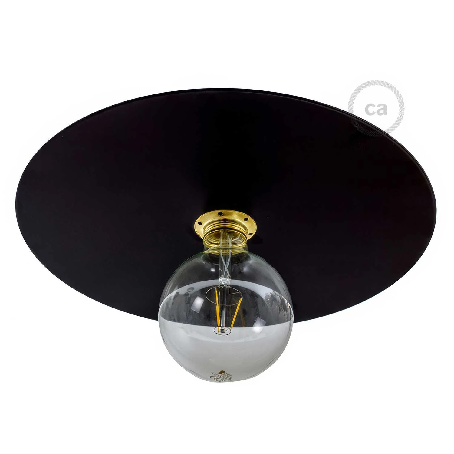 Übergroßer Ellepì-Teller aus lackiertem Eisen für Pendelleuchten, Durchmesser 40 cm – Made in Italy – Schwarz - Image 2