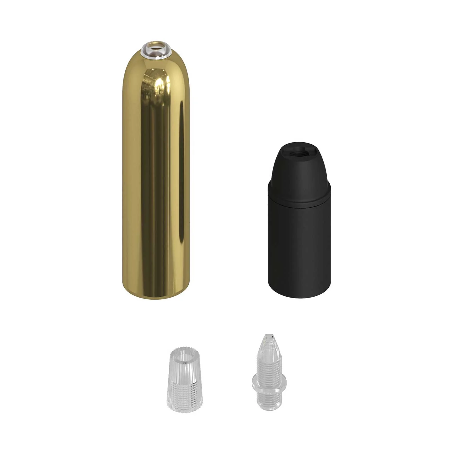 P-Light, E14-Lampenfassungs-Kit aus Metall mit verdeckter Zugentlastung – Messing - Image 2