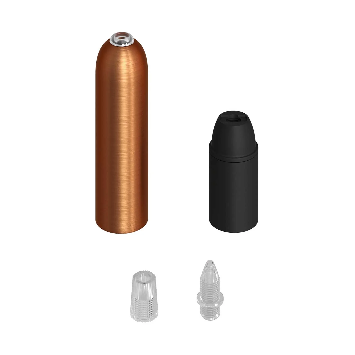 P-Light, E14-Lampenfassungsset aus Metall mit versteckter Zugentlastung - Satin-Kupfer - Image 2